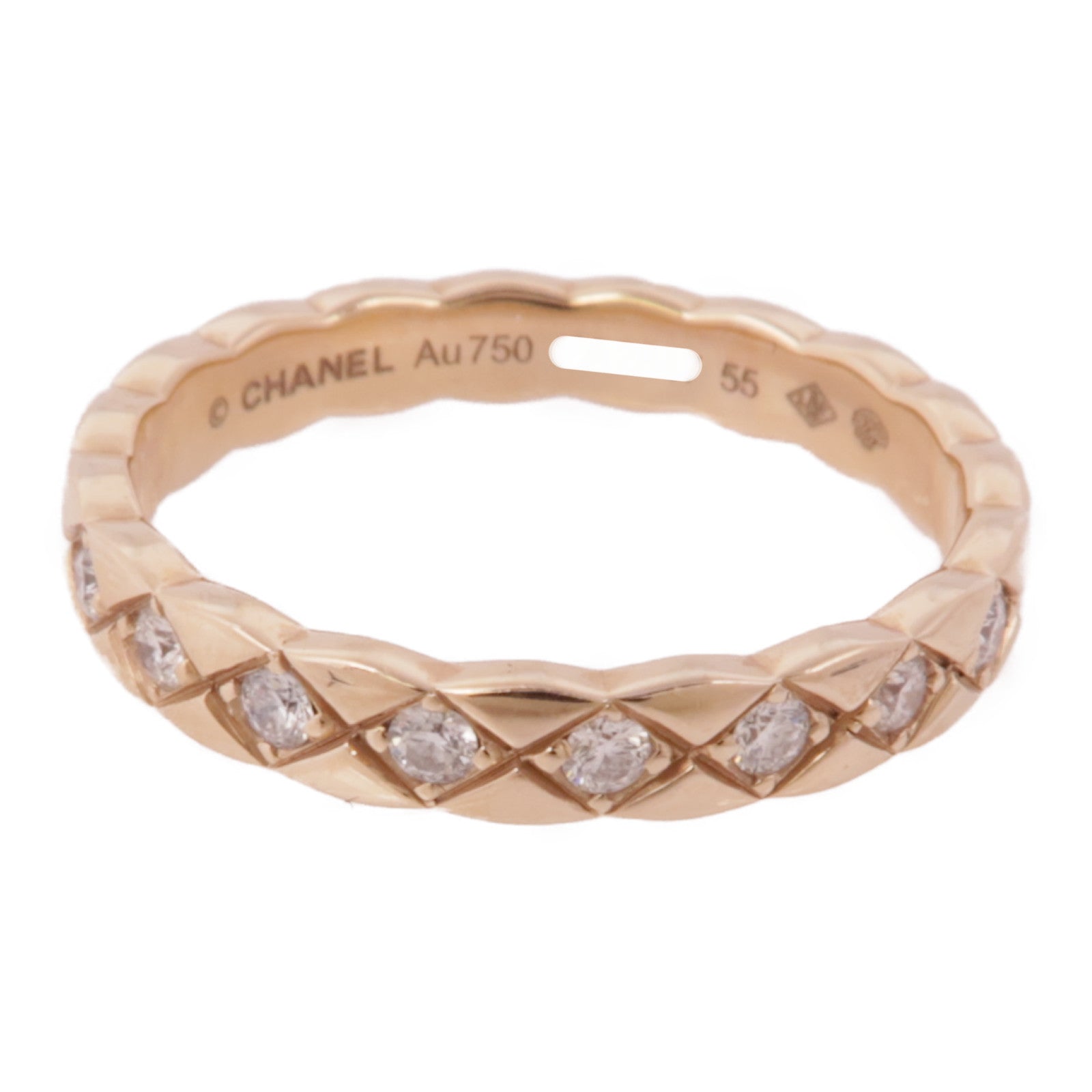 CHANEL 18K玫瑰金Coco Crush戒指CHANEL#55/US#7