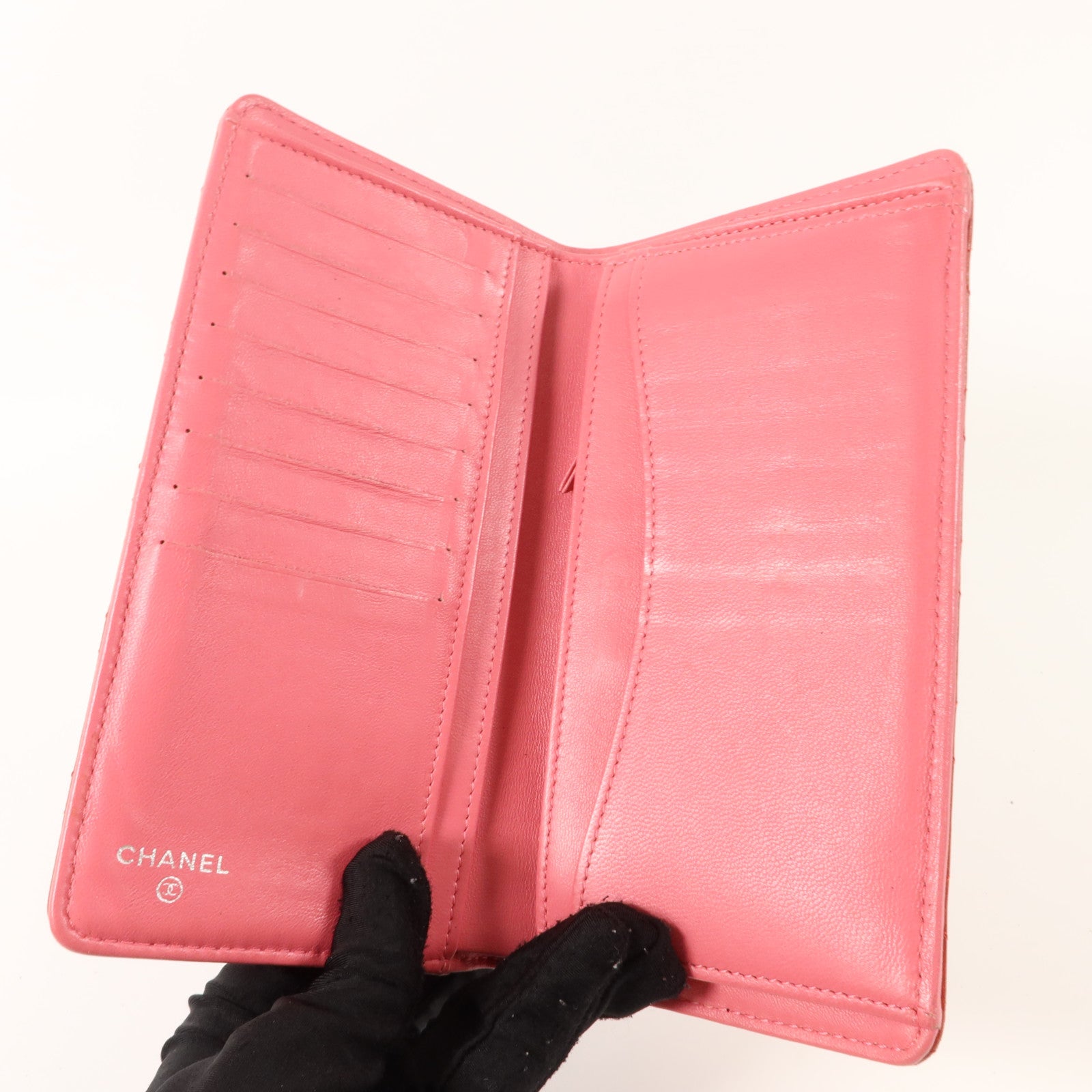 CHANEL 羊皮皮革Bifold Long Wallet長錢包