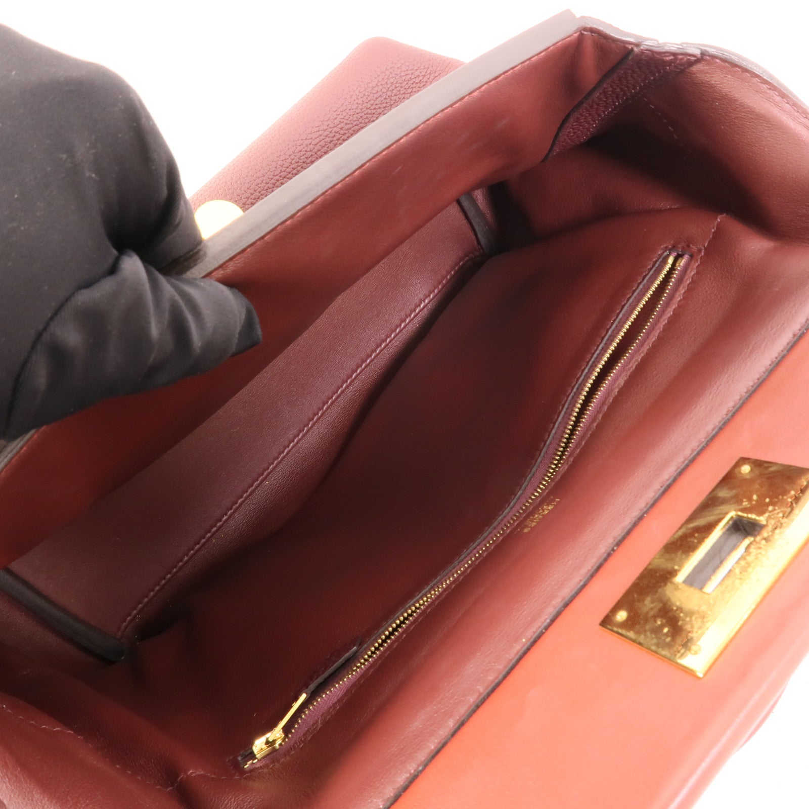 HERMES Clemence皮革24/24 29cm手挽肩背兩用袋Red/Rouge H