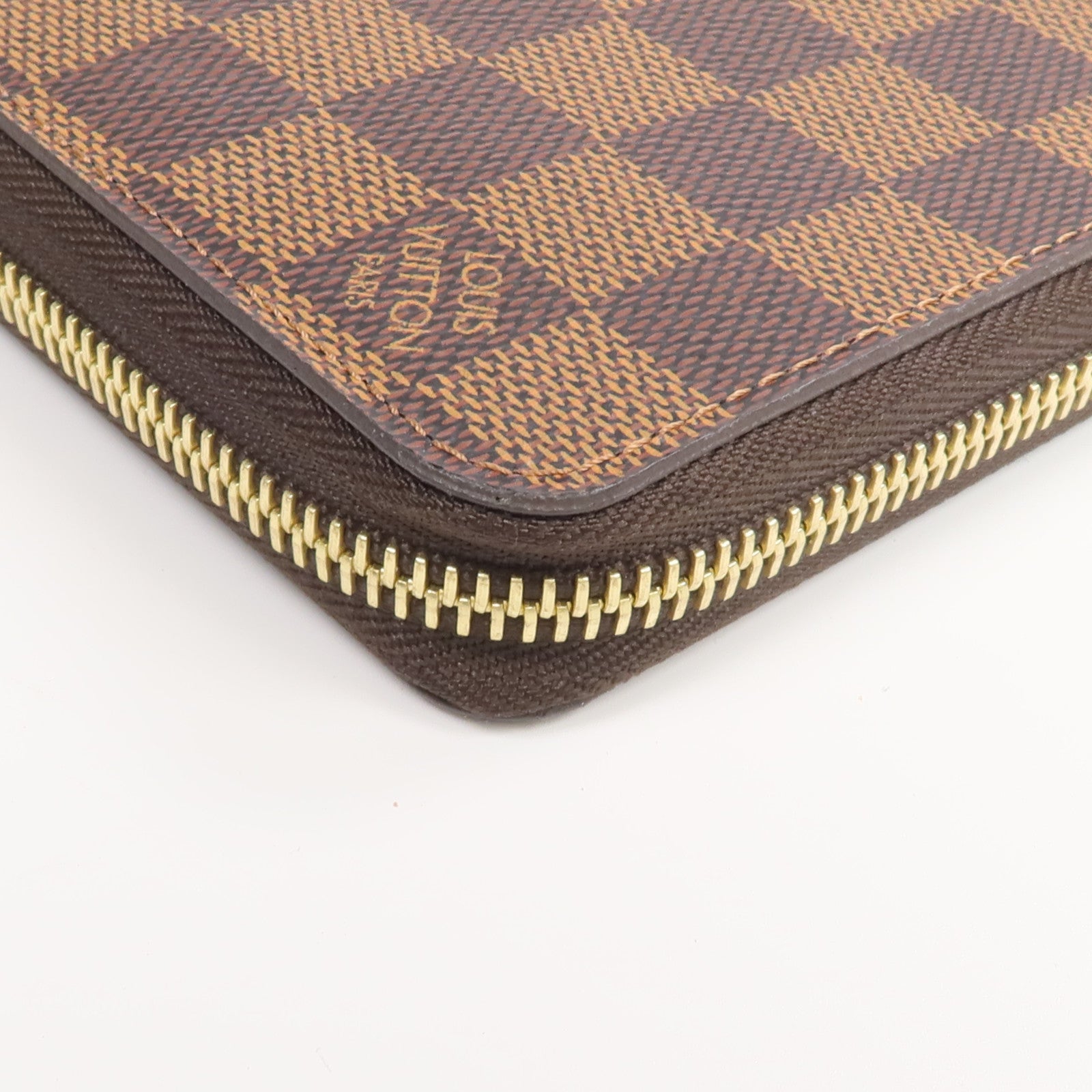LOUIS VUITTON Damier Zippy Wallet金扣長錢包