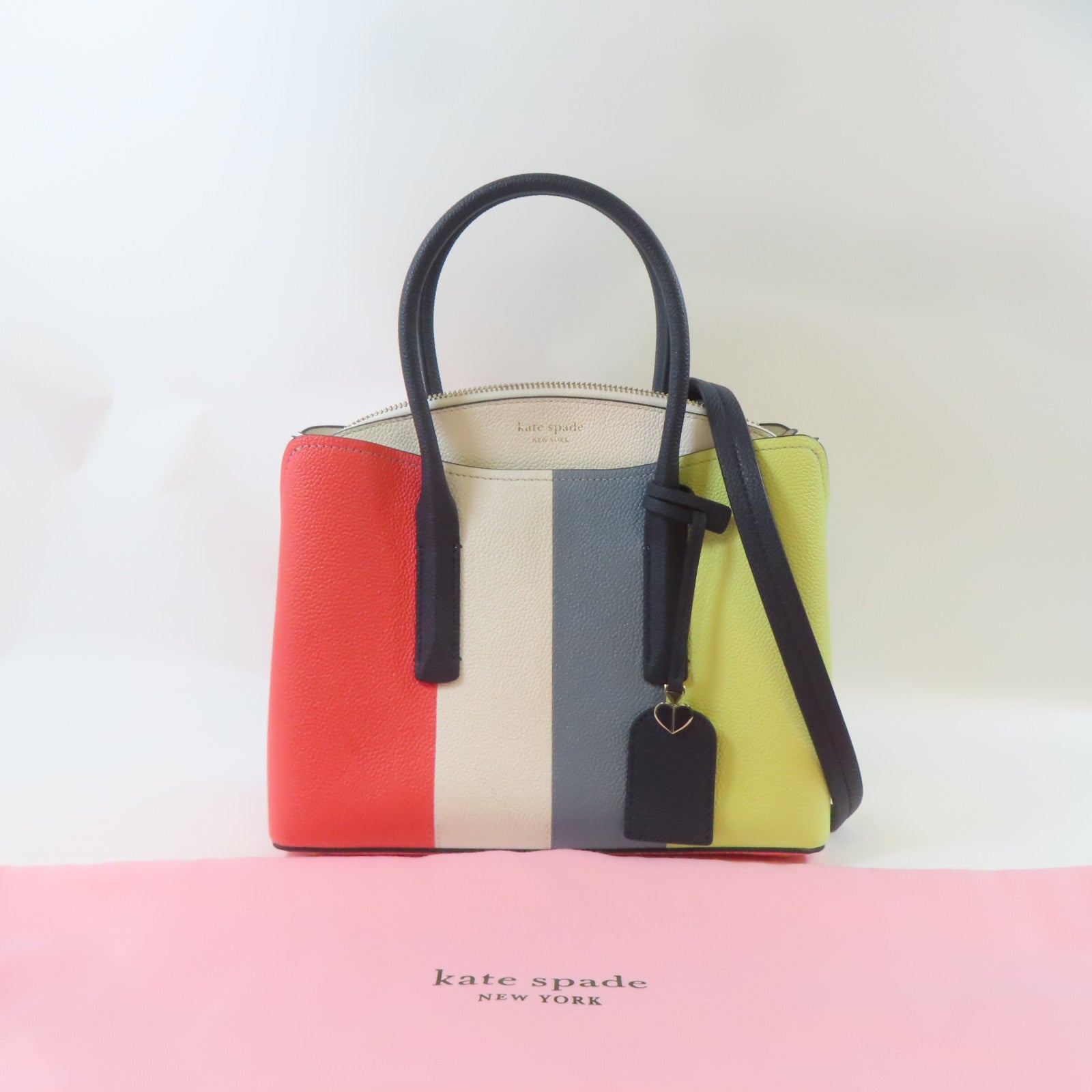 Kate Spade 牛皮皮革2Way Shoulder Bag銀扣手挽肩背兩用袋白色/粉橙色/黃色/淺藍色