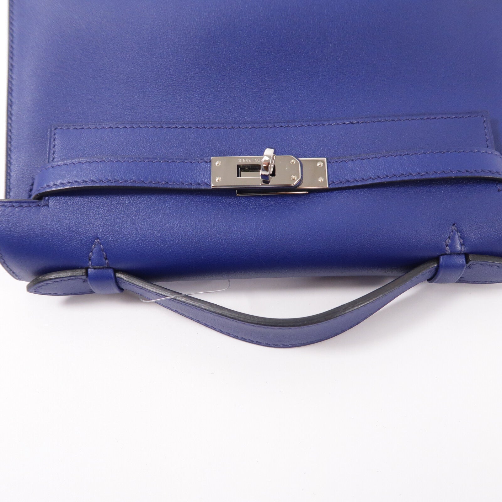 HERMES Swift皮革Kelly Pochette手挽袋Bleu Saphir