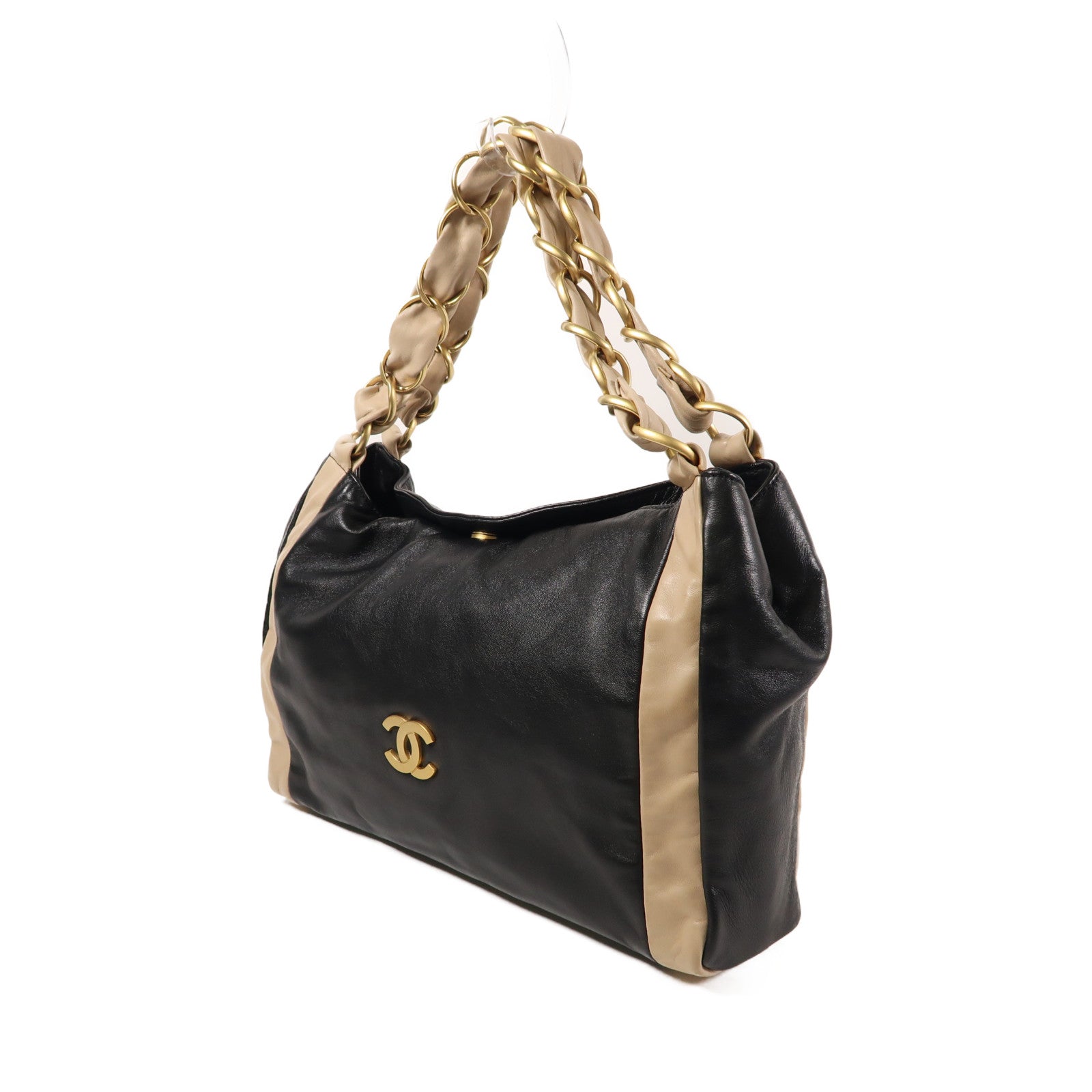 CHANEL 羊皮皮革Shoulder Bag金扣肩背袋