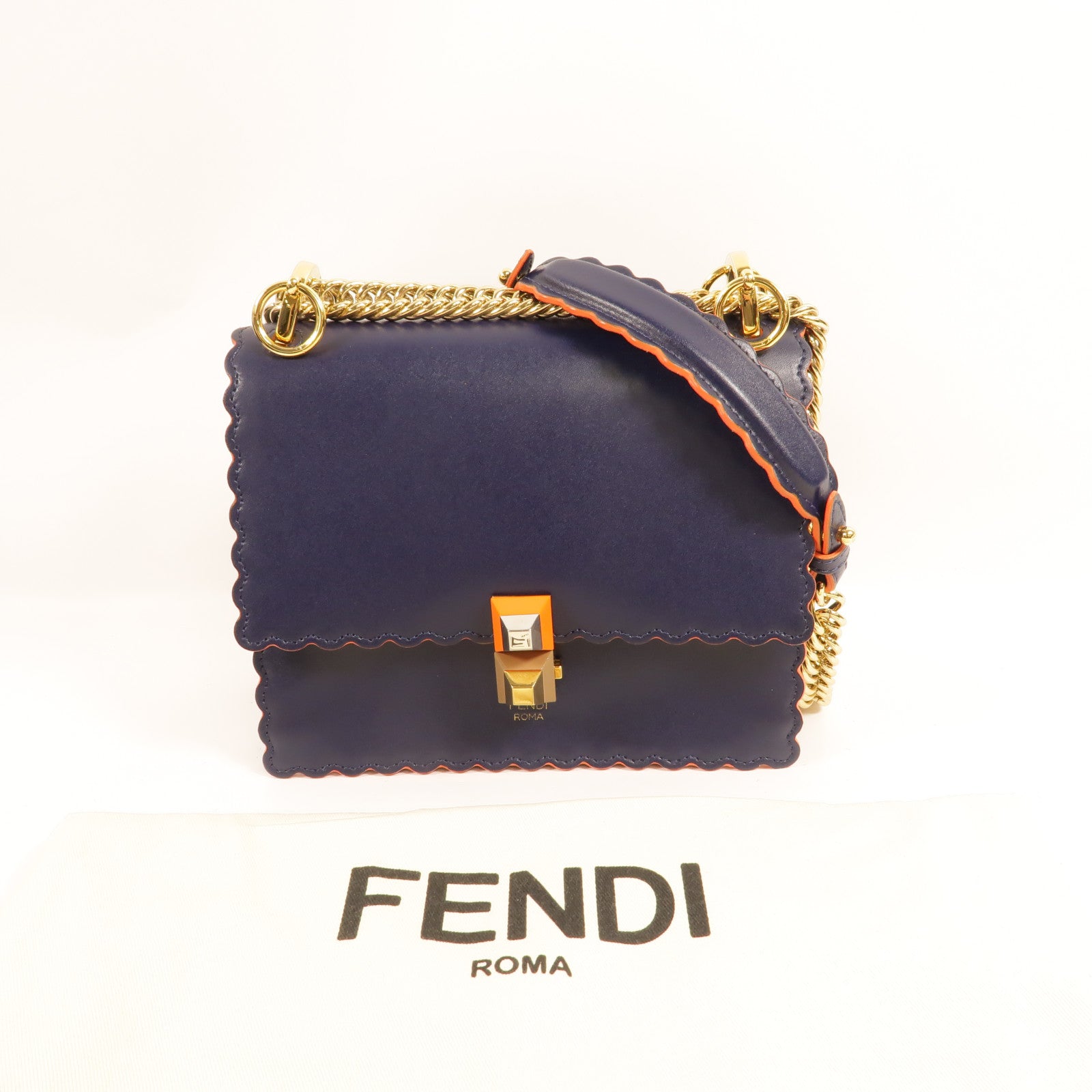 FENDI 牛皮皮革Kan I Small肩背袋