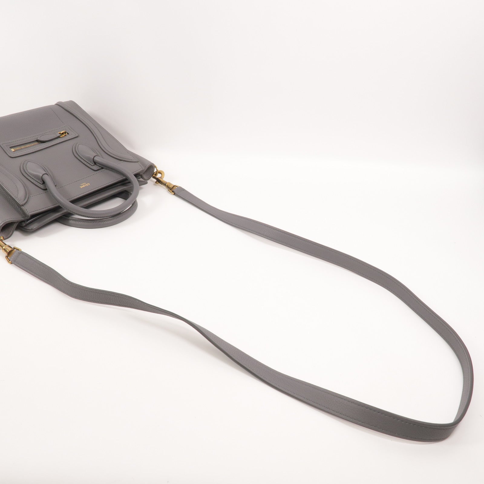 CELINE 牛皮皮革Nano Luggage手挽肩背兩用袋