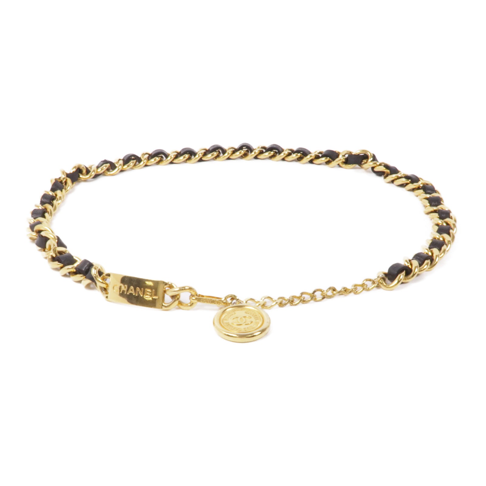CHANEL 皮革/金屬Vintage Chain Belt皮帶