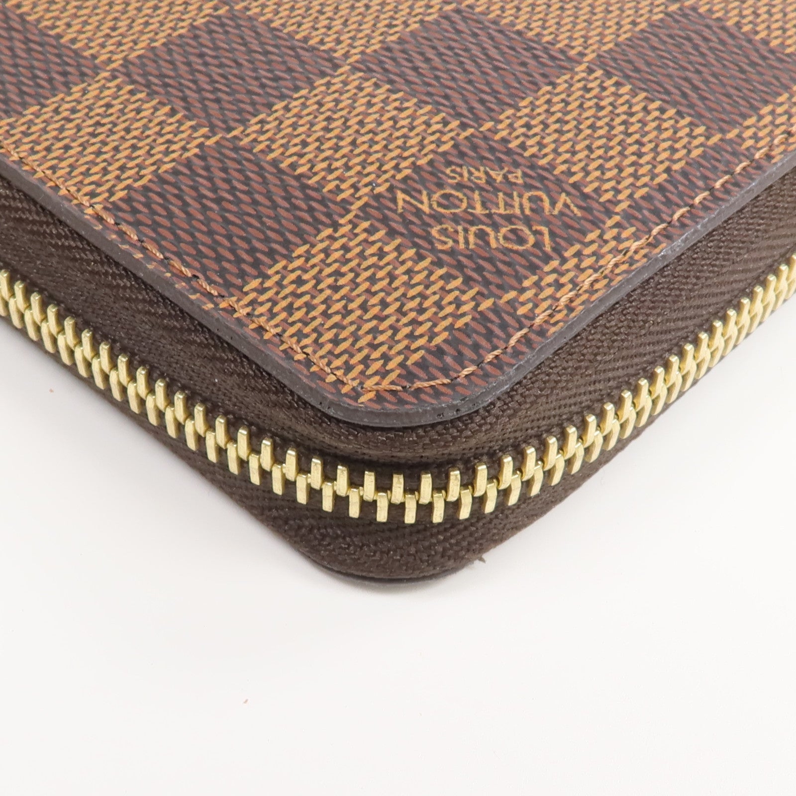 LOUIS VUITTON Damier Zippy Wallet金扣長錢包