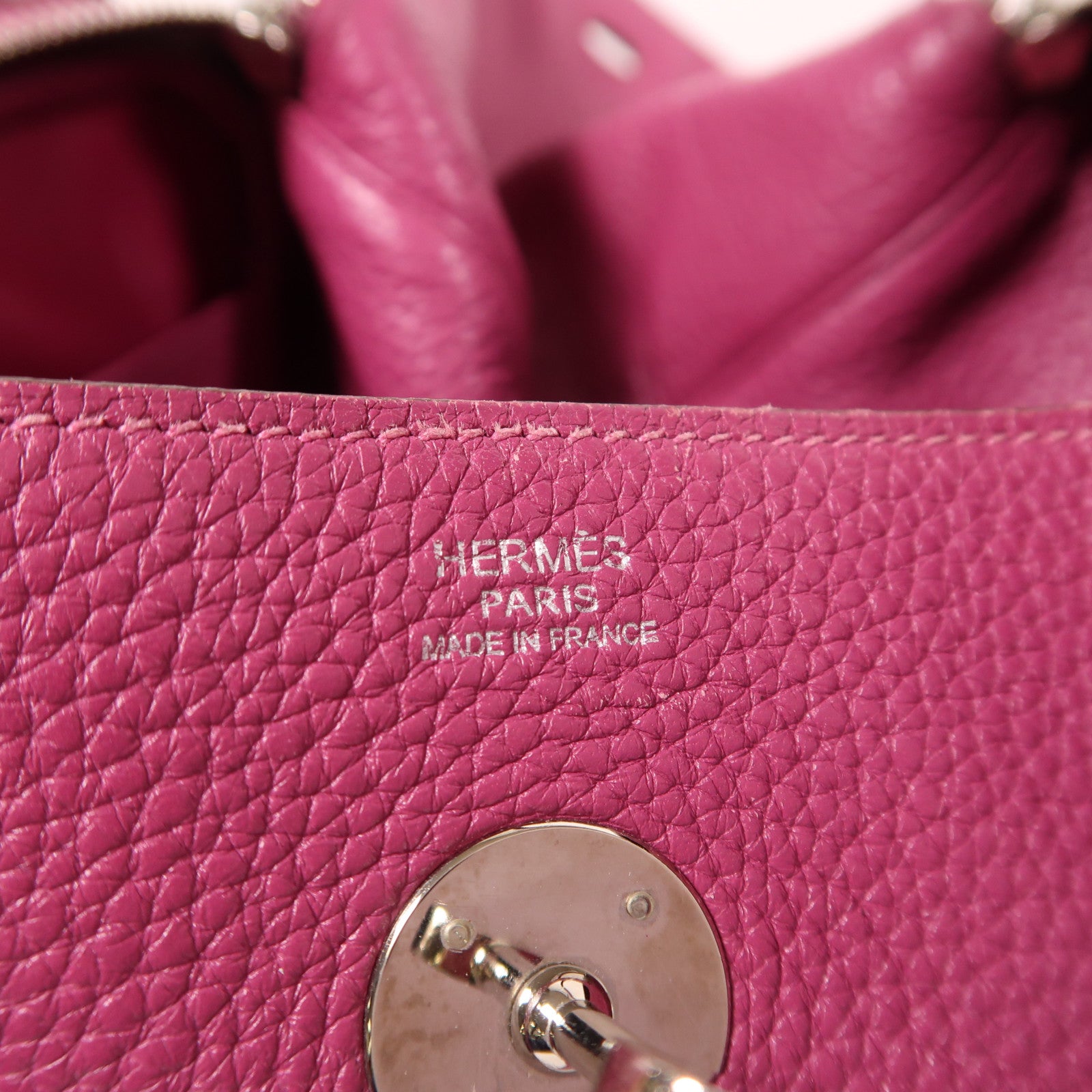 HERMES Clemence皮革Lindy 30銀扣手挽肩背兩用袋Tosca