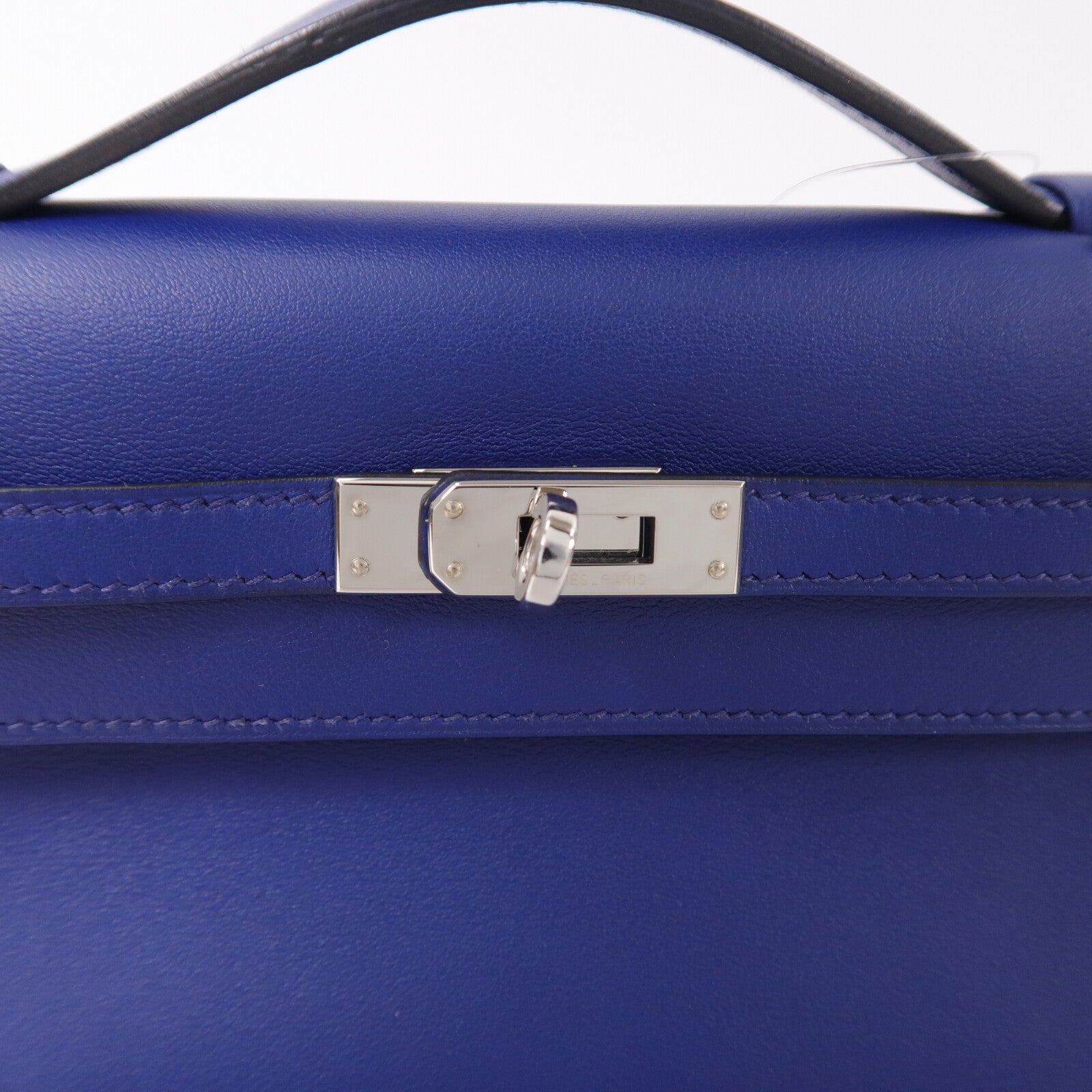 HERMES Swift皮革Kelly Pochette手挽袋Bleu Saphir