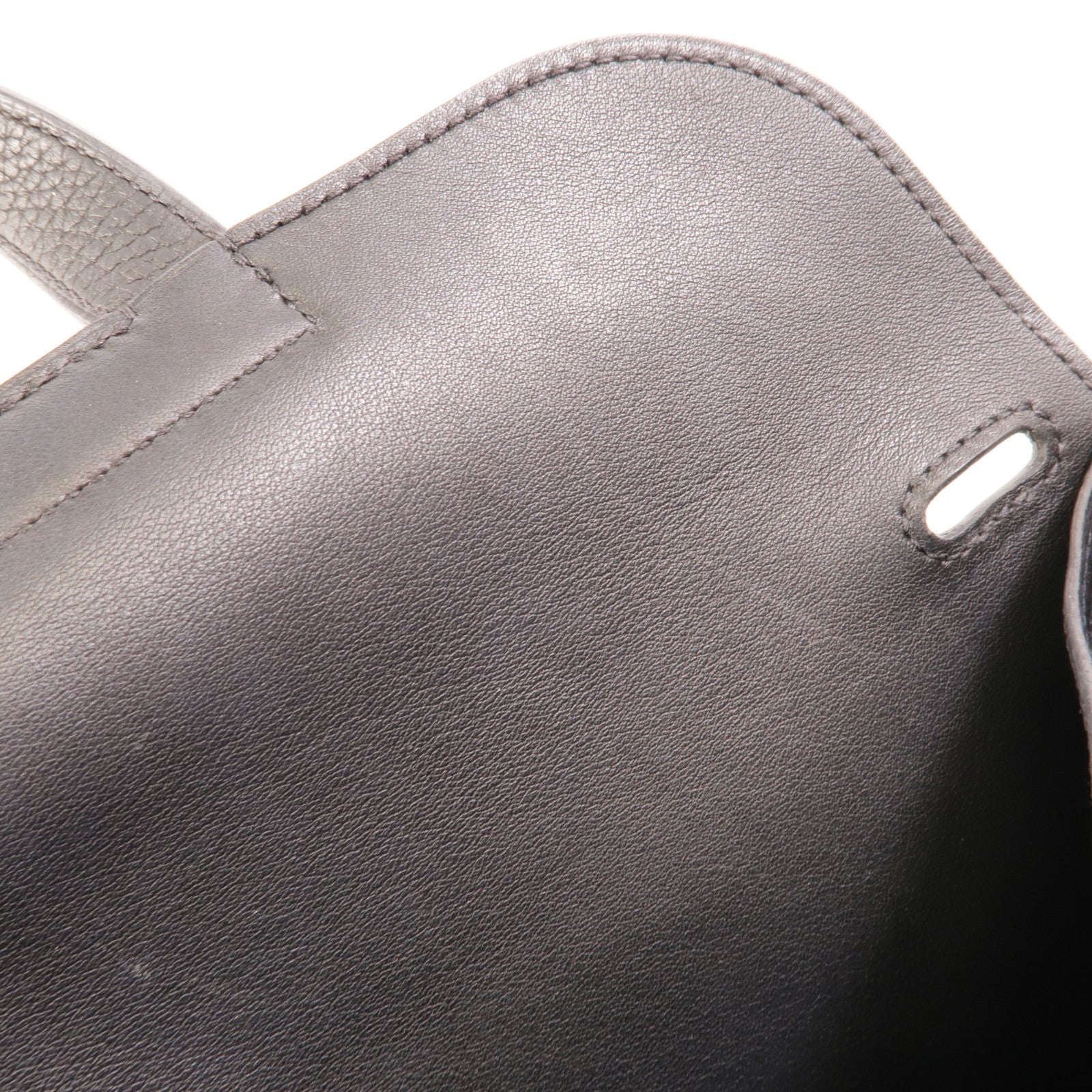 HERMES Clemence皮革Halzan 31手挽肩背兩用袋Blue Nuit