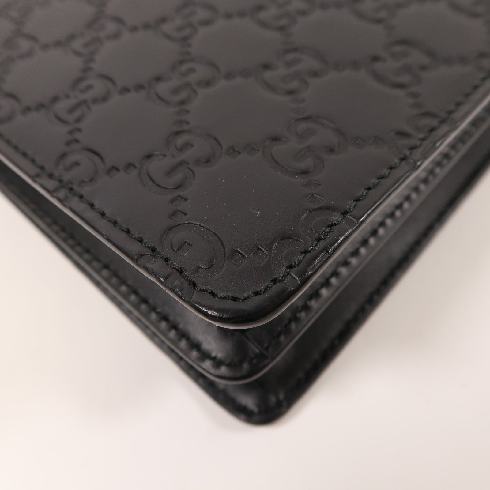 GUCCI 牛皮皮革Gucci Signature銀扣肩背袋