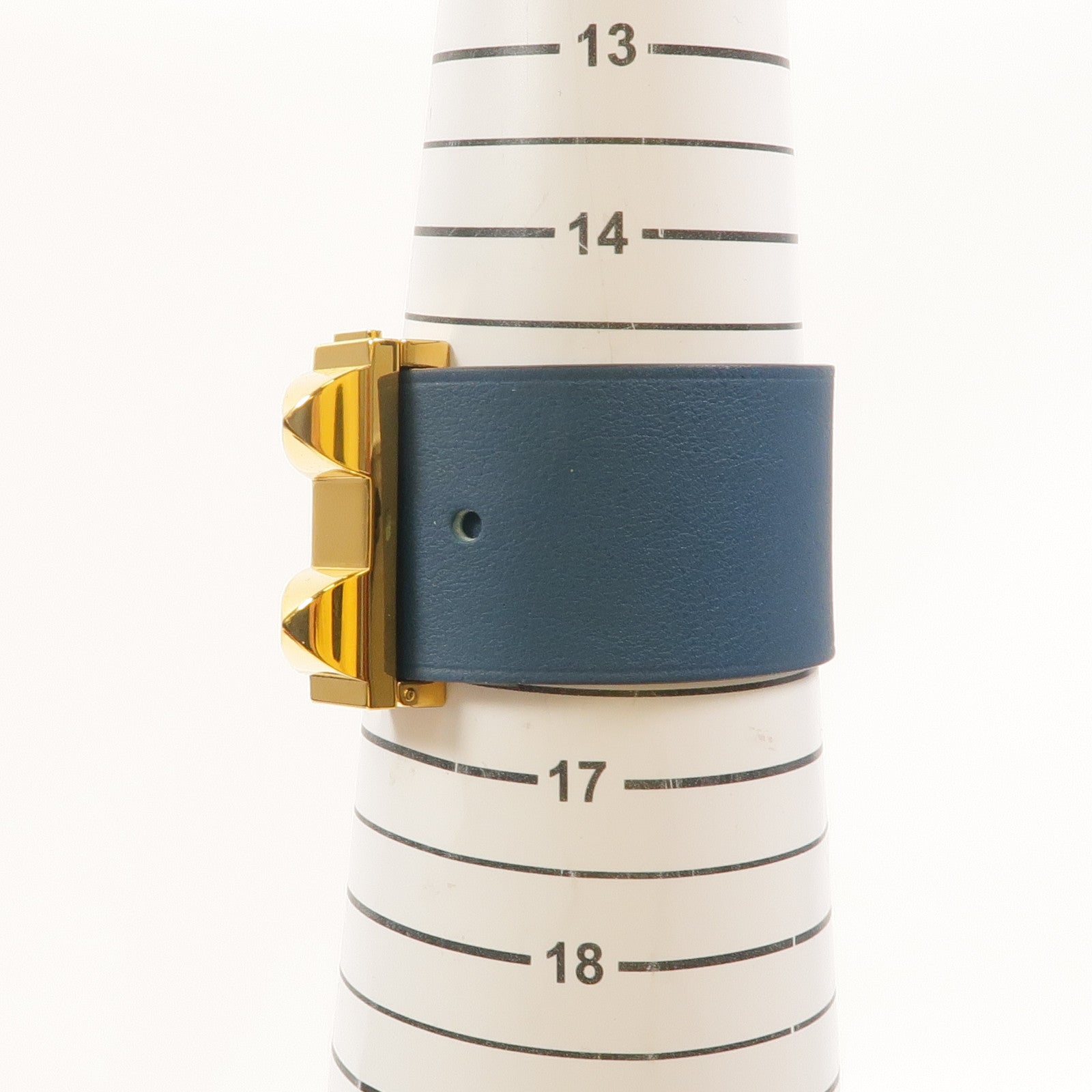 HERMES Swift皮革Collier de Chien PM手鐲Bleu Tie/Ciel