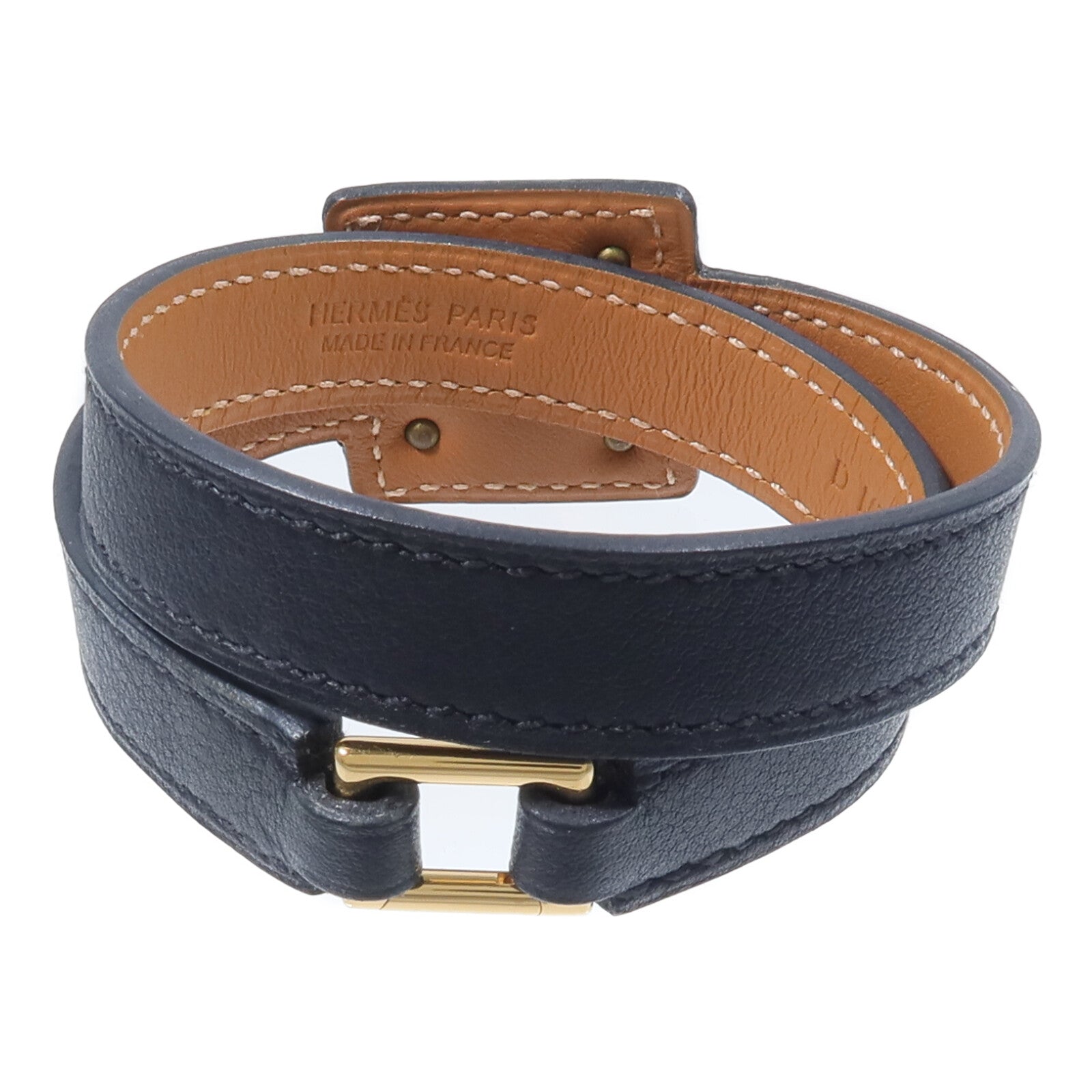 HERMES Swift皮革O'Kelly Double Tour Bracelet手帶Noir