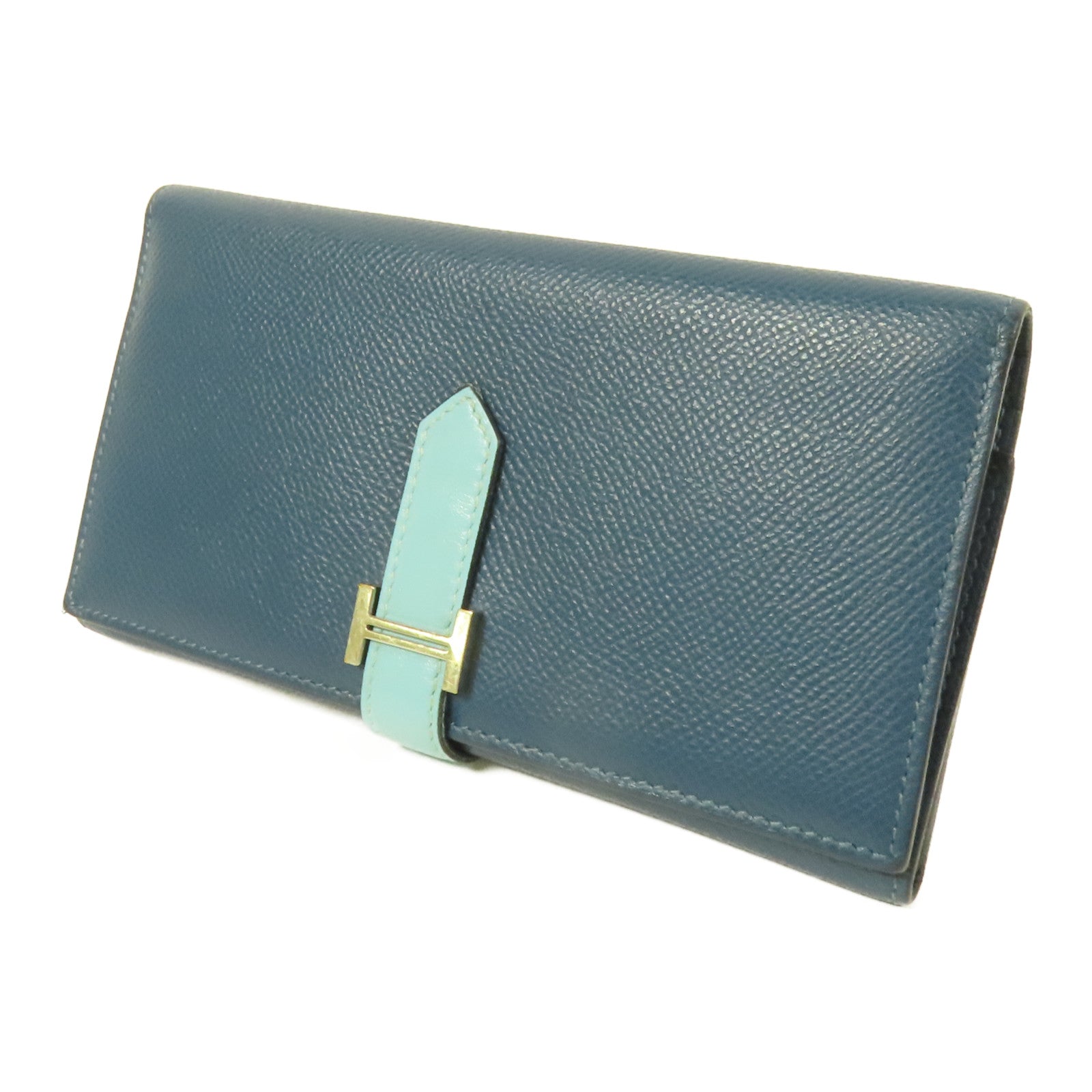 HERMES Epsom皮革Bearn Trifold Wallet銀扣長錢包