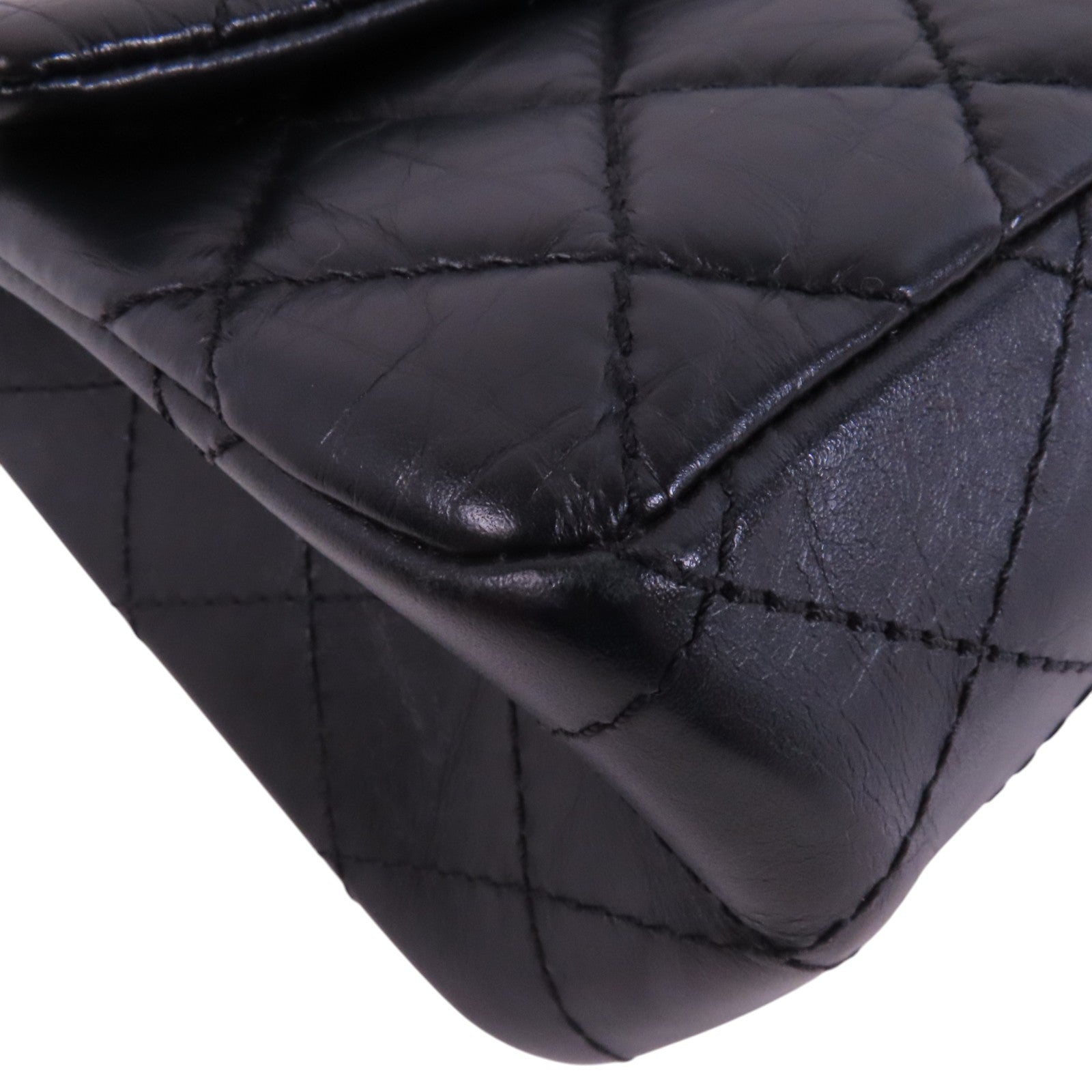 CHANEL 牛皮皮革2.55 28cm金扣鏈帶肩背袋