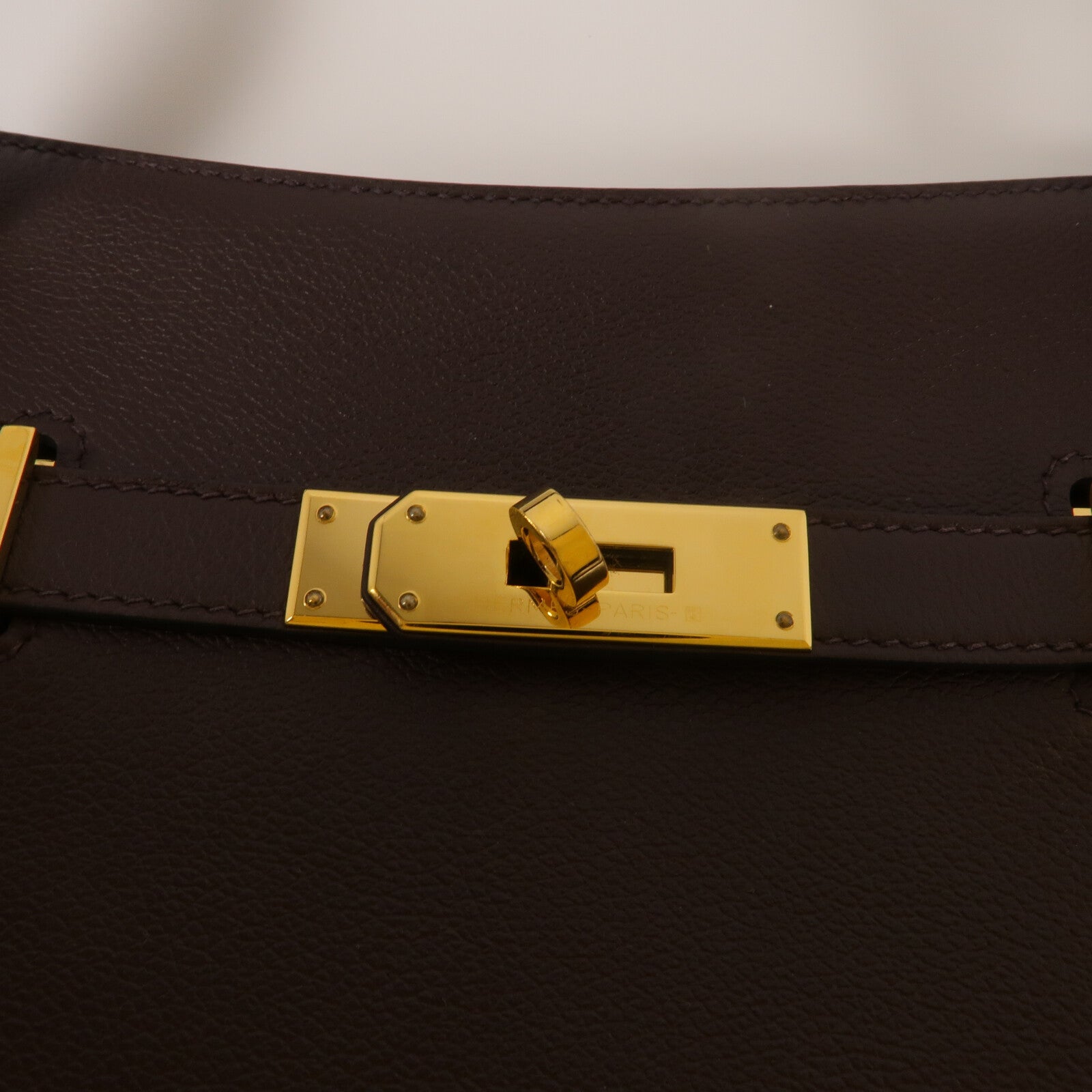 HERMES Evercolor皮革Mini Jypsiere肩背袋Chocolate