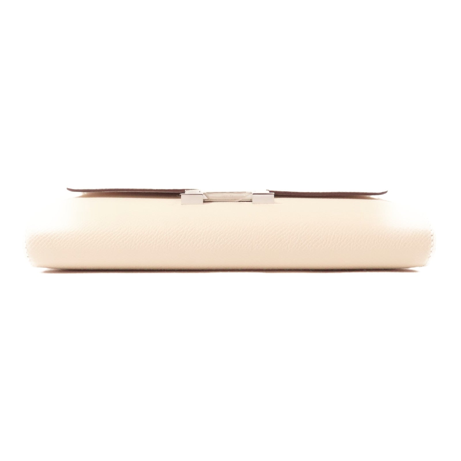 HERMES Epsom皮革Constance To Go銀扣肩背袋Nata/白色