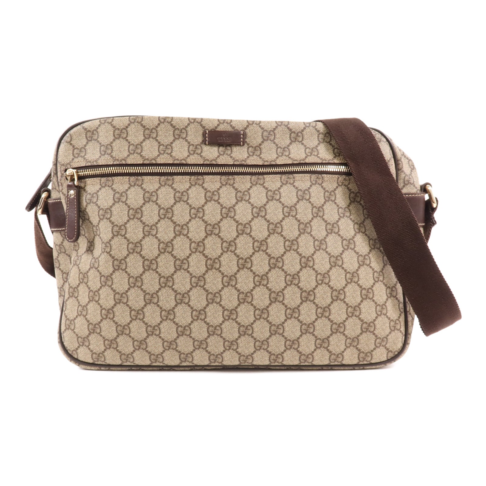 GUCCI 塗層帆布Shoulder Bag金扣肩背袋