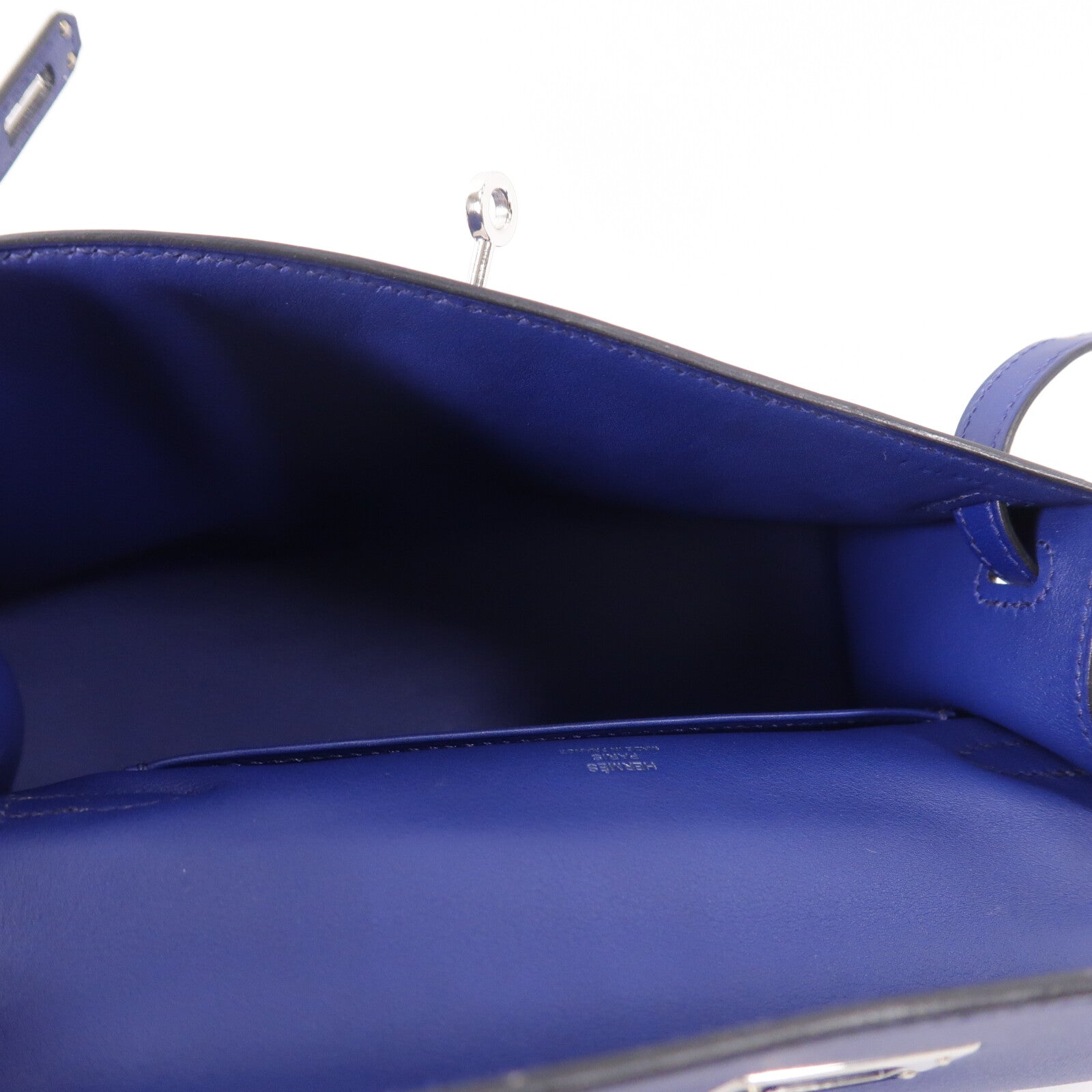HERMES Swift皮革Kelly Pochette手挽袋Bleu Saphir