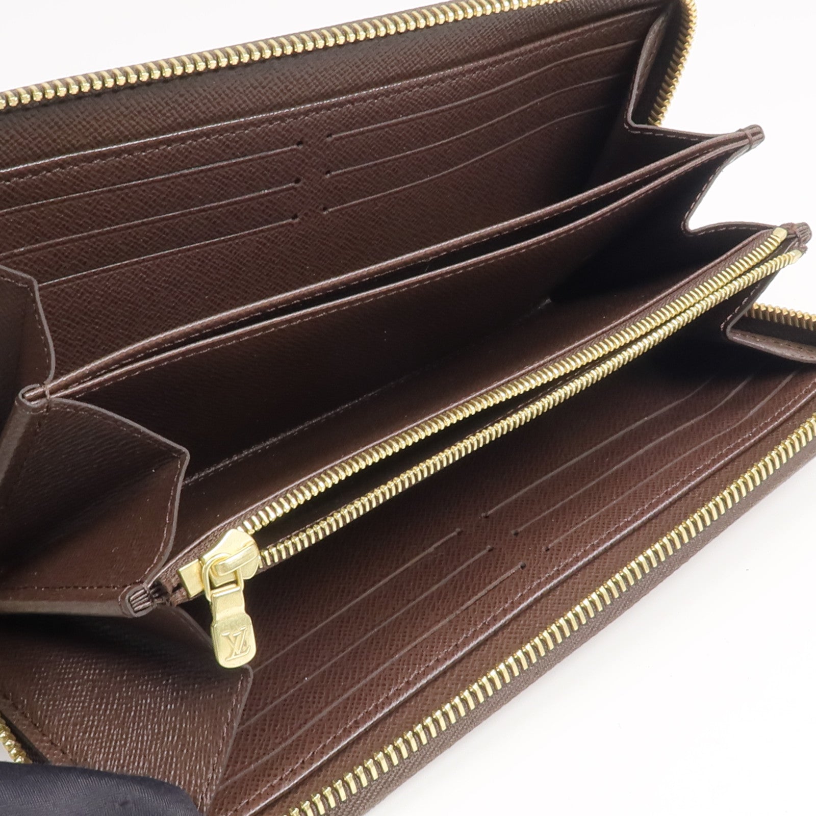 LOUIS VUITTON Damier Zippy Wallet金扣長錢包