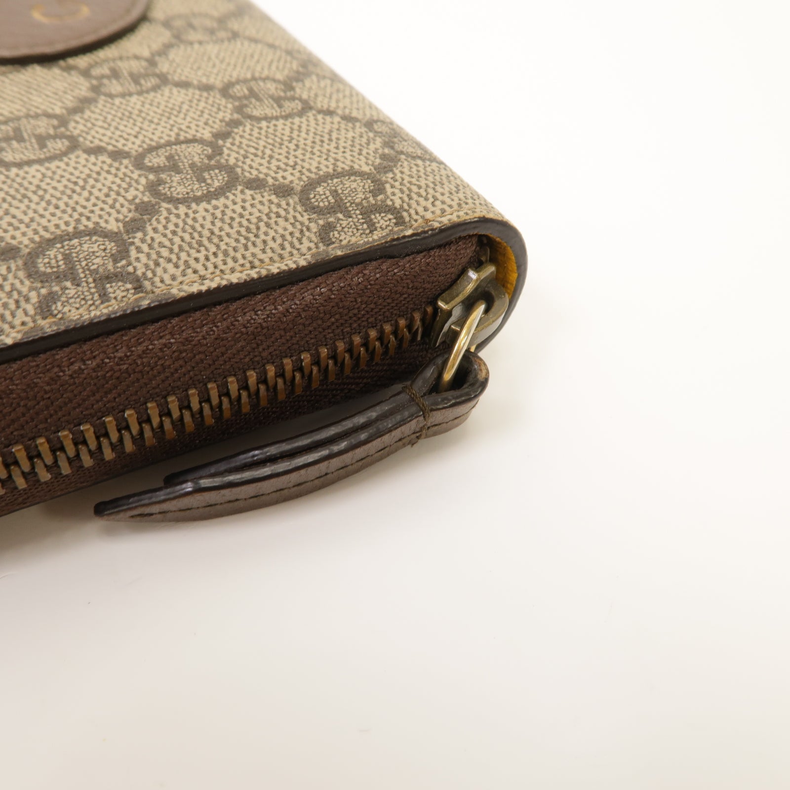 GUCCI 【激減優惠】塗層帆布Long Wallet金扣長錢包啡色