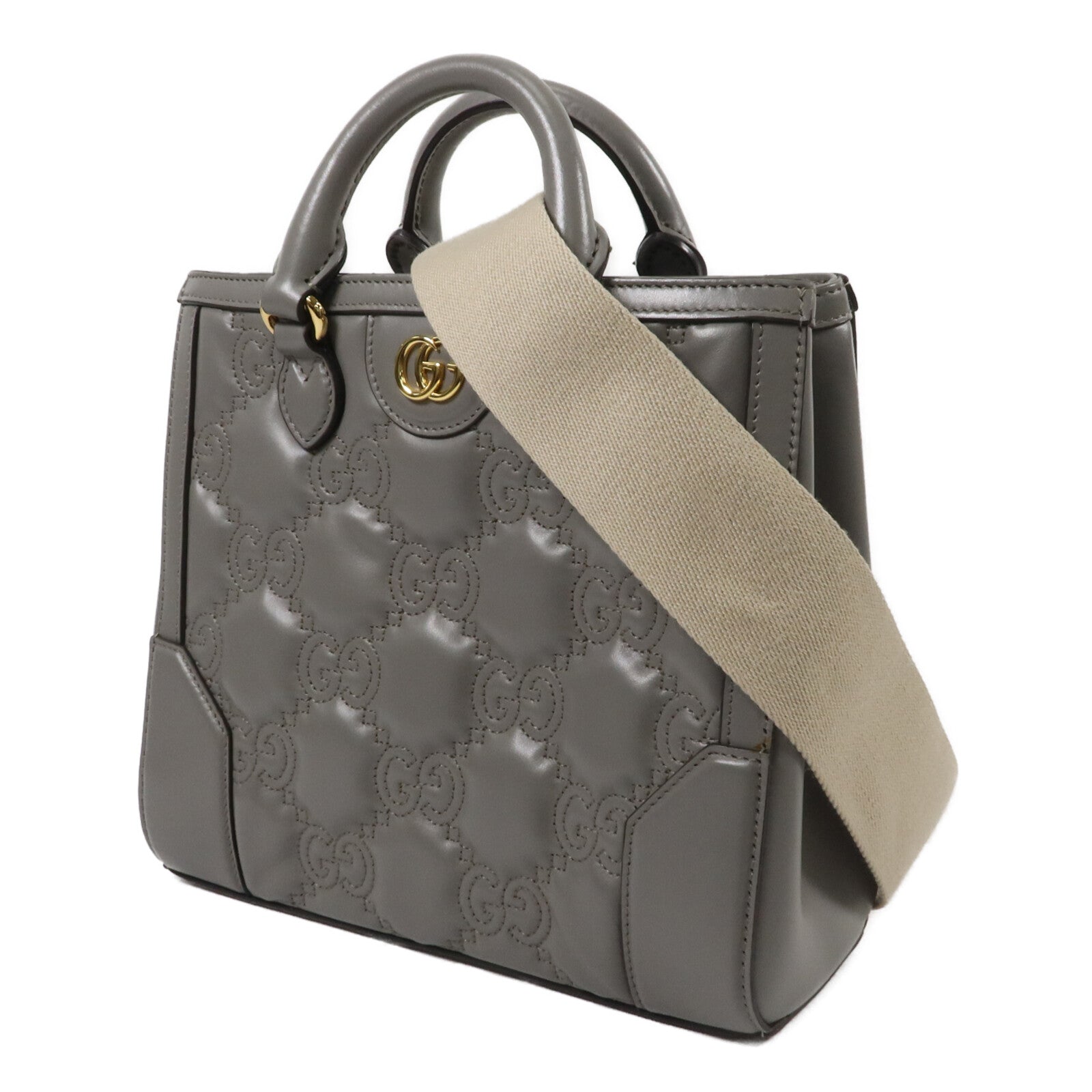 GUCCI 牛皮皮革GG Matelasse Mini Top Handle手挽肩背兩用袋