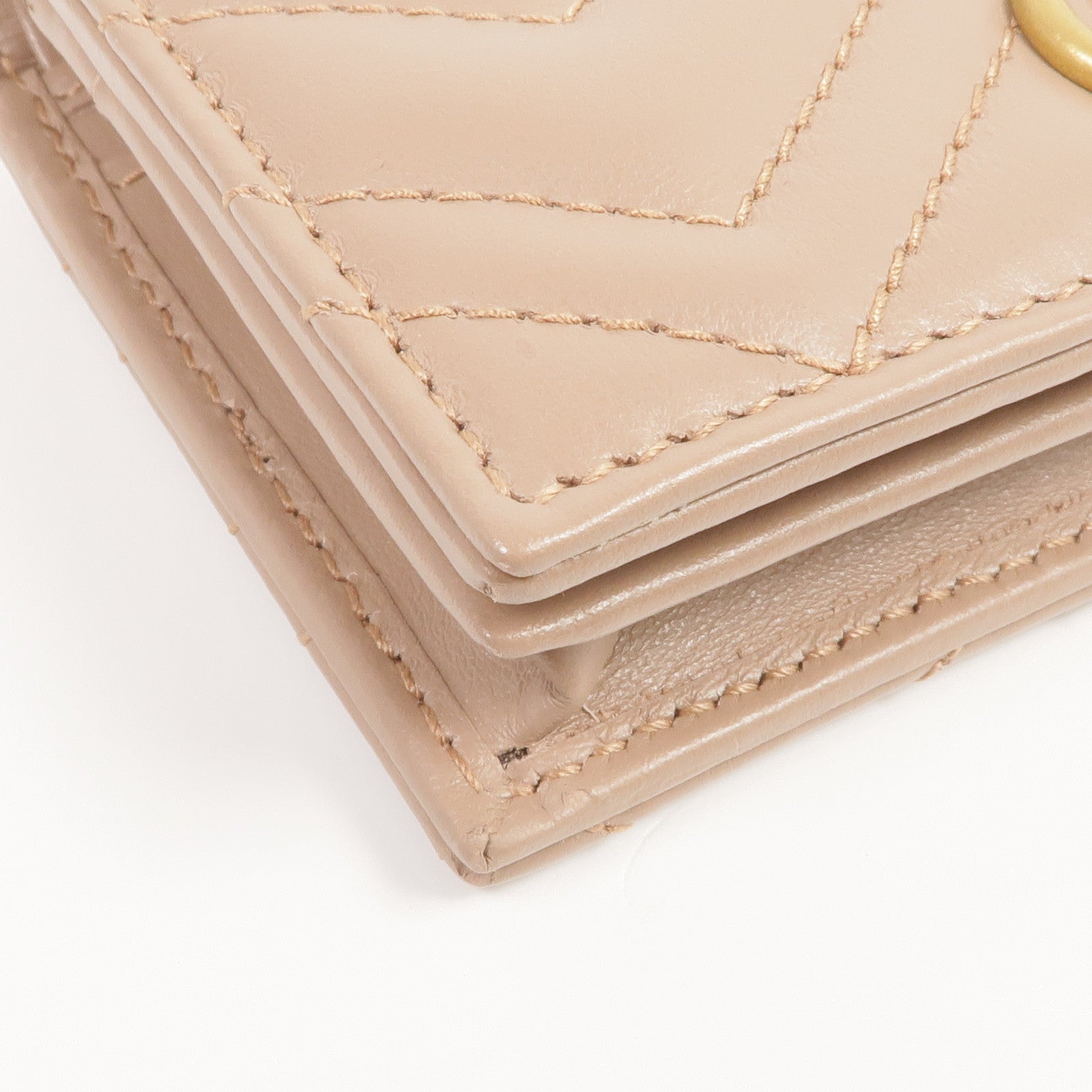 GUCCI 牛皮皮革GG Marmont Card Case Wallet金扣錢包