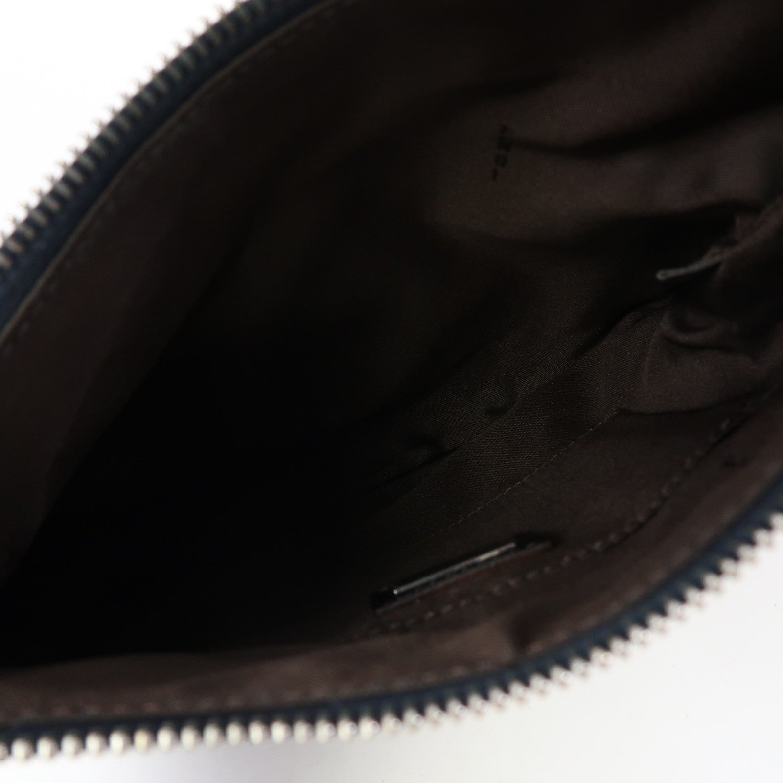 FENDI 帆布Zucchino Shoulder Bag銀扣肩背袋藍色