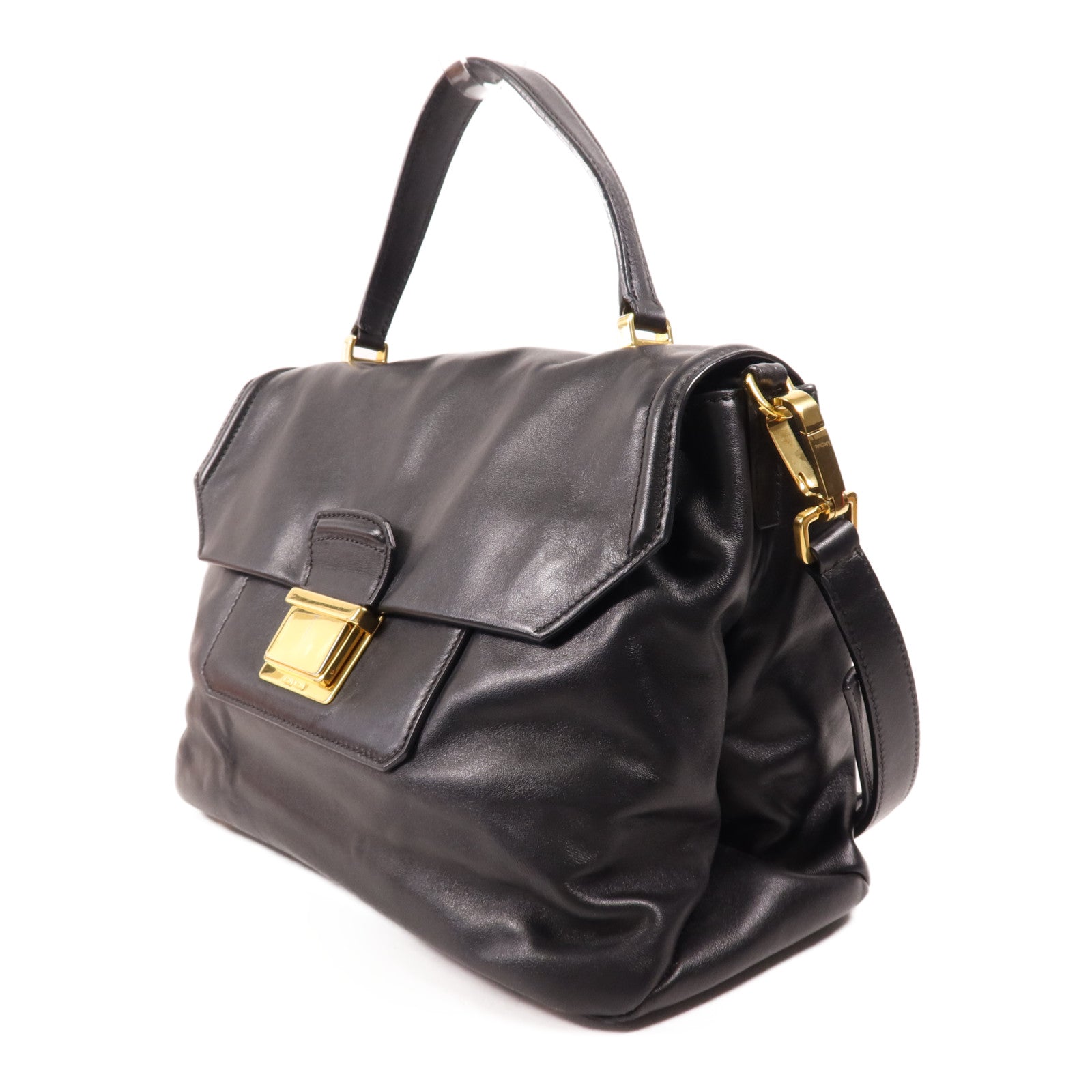 Miu Miu 牛皮皮革2 Way Shoulder金扣手挽肩背兩用袋