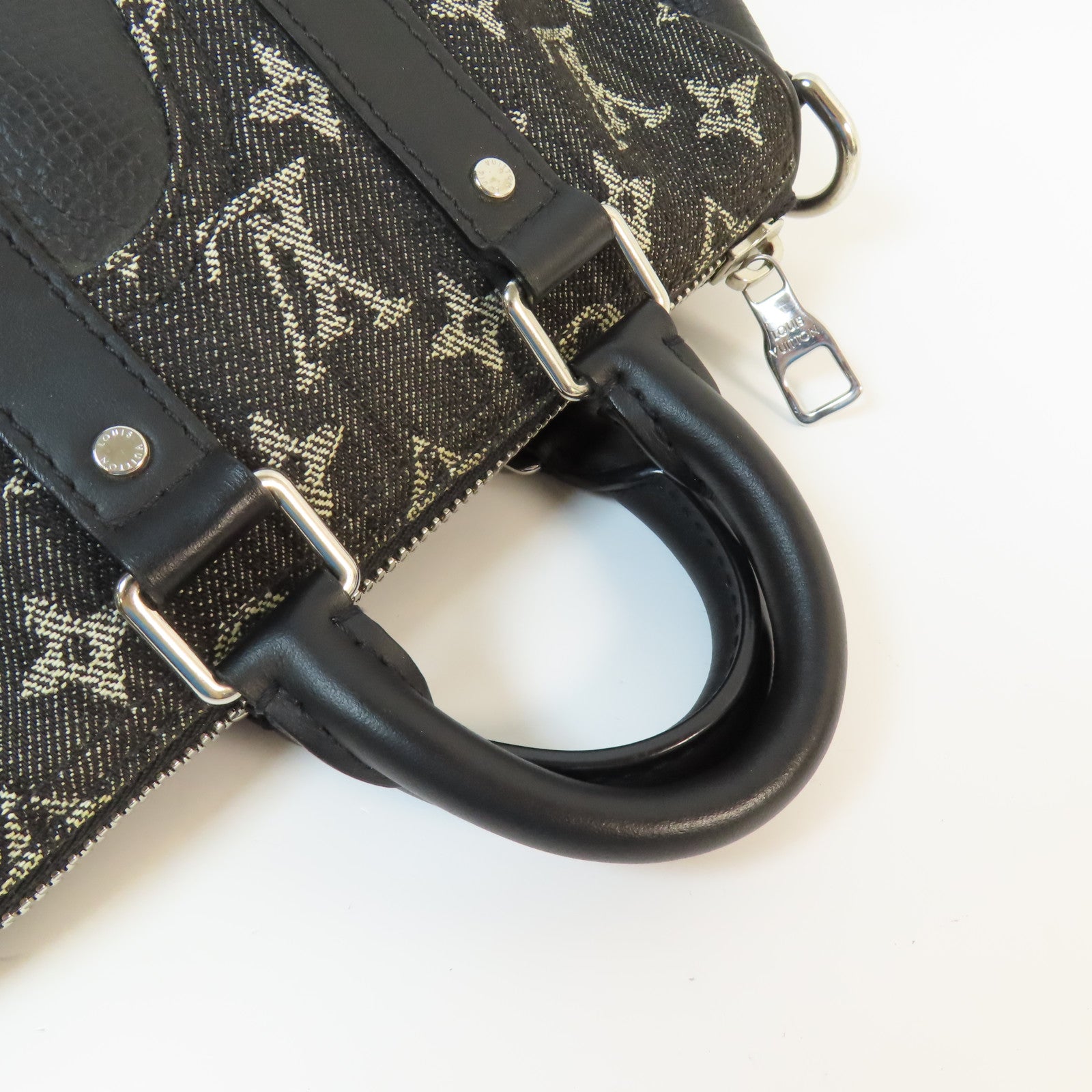 LOUIS VUITTON Monogram Denim Nigo Keepall XS銀扣手挽肩背兩用袋