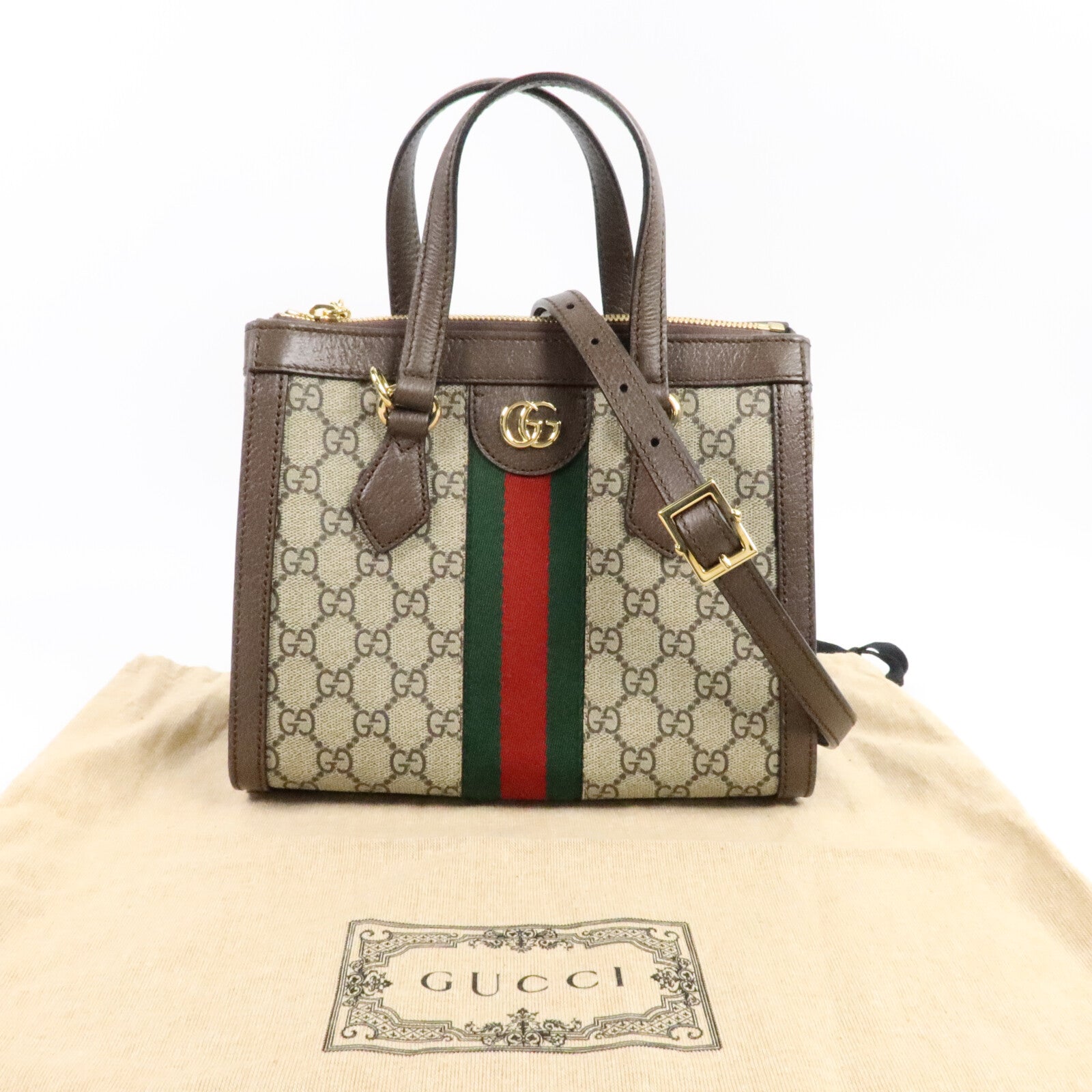 GUCCI 塗層帆布Ophidia Small Tote手挽肩背兩用袋