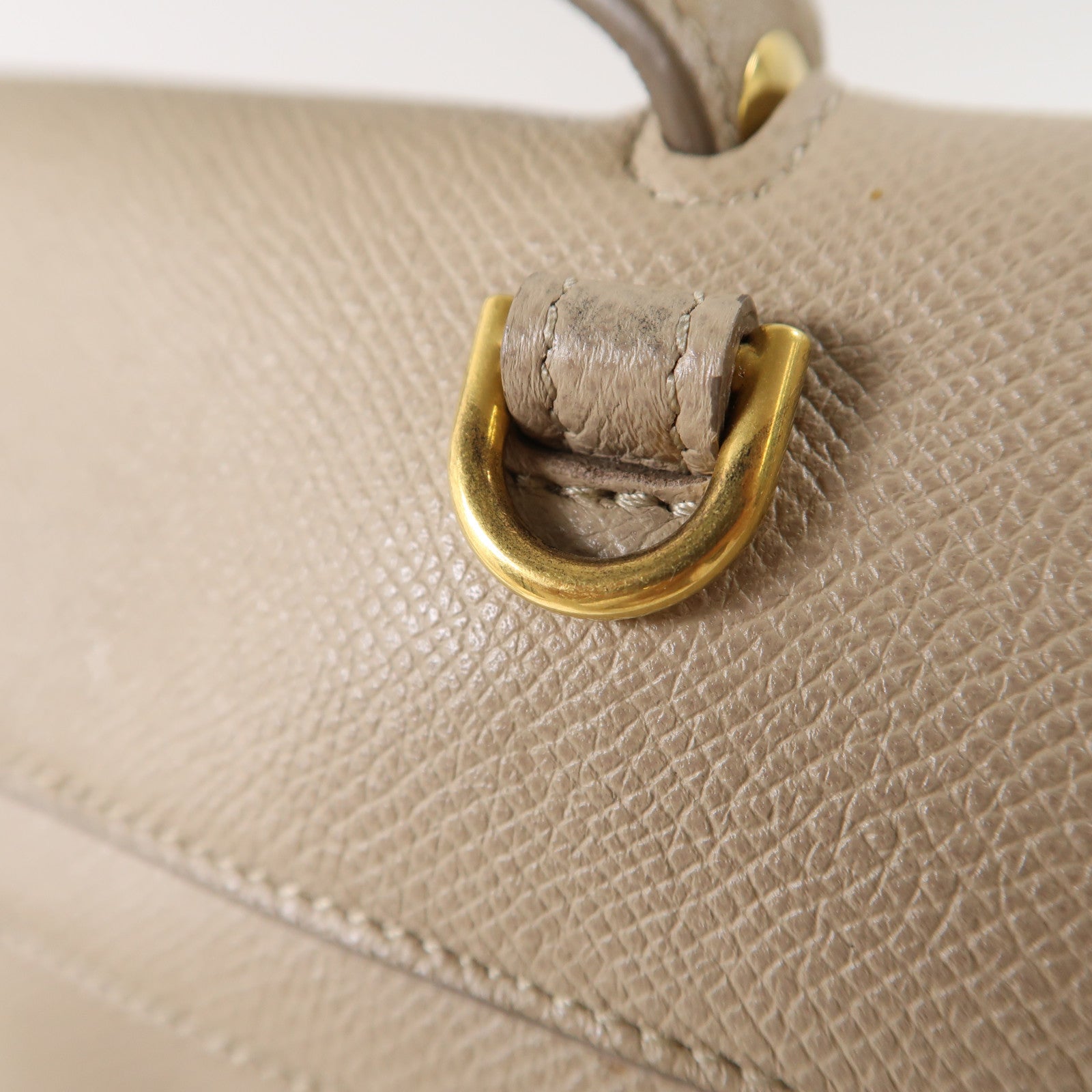 CELINE 牛皮皮革Belt Bag金扣手挽肩背兩用袋杏色