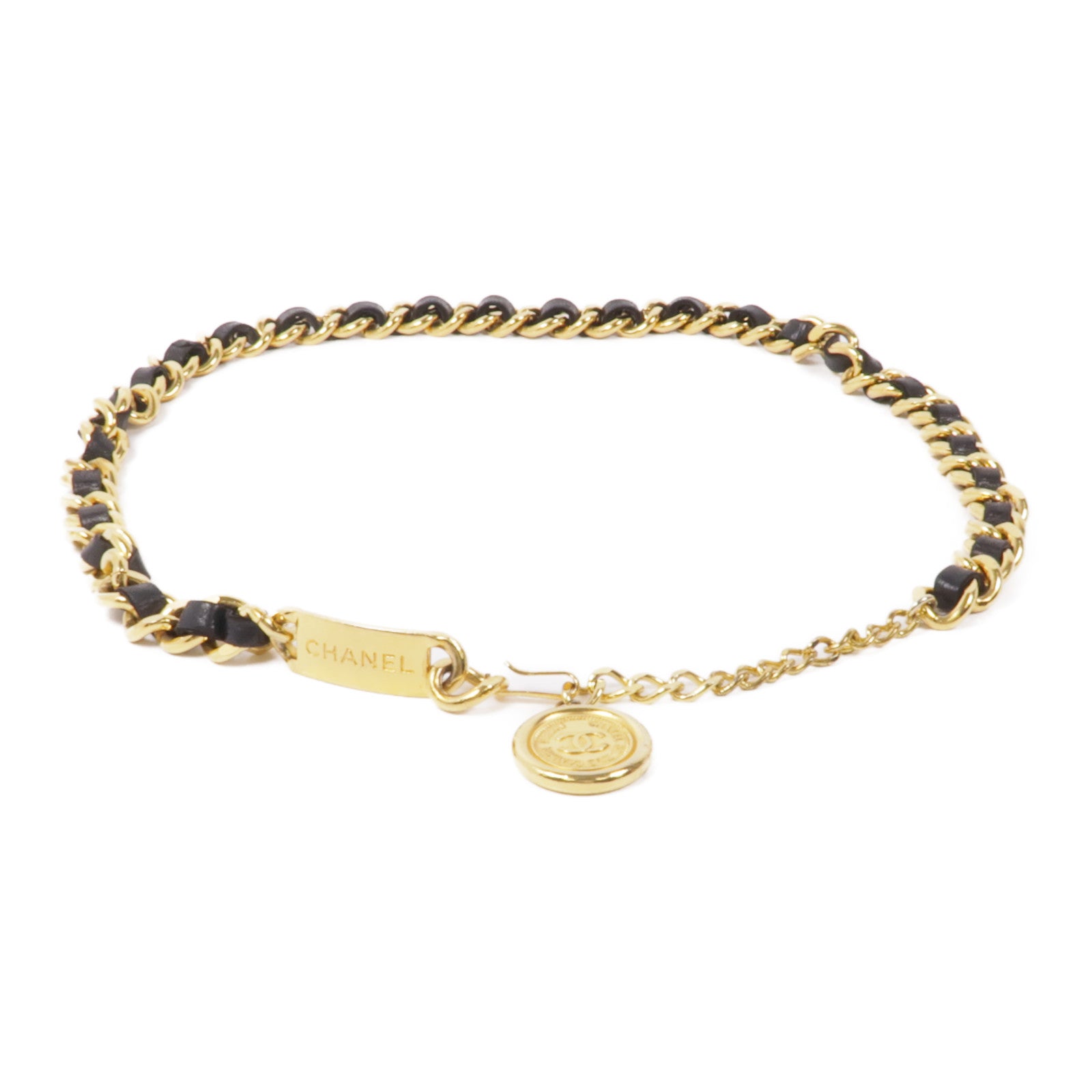 CHANEL 皮革/金屬Vintage Chain Belt皮帶