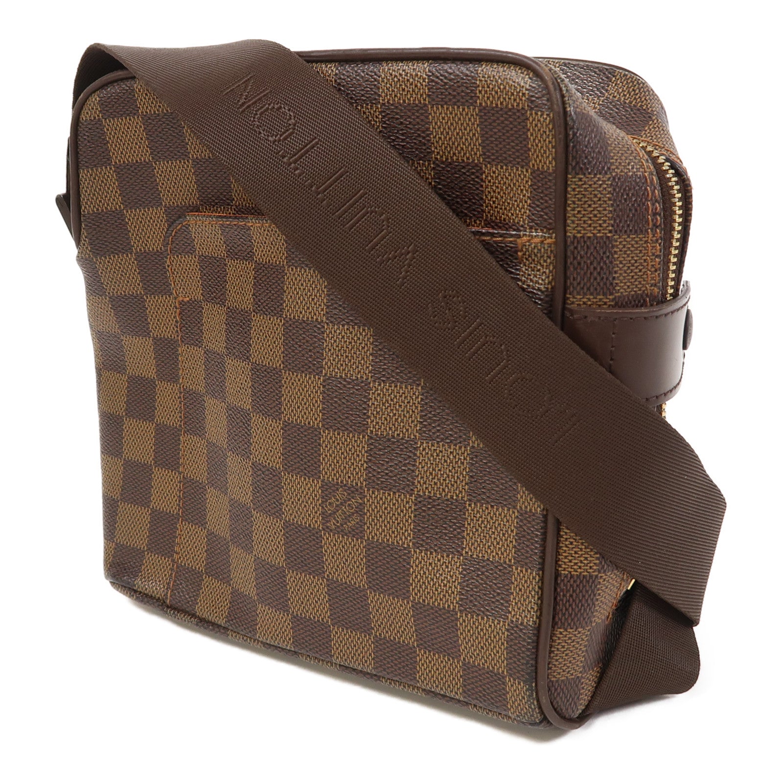 LOUIS VUITTON 【激減優惠】Damier Ebene Olav PM金扣肩背袋啡色