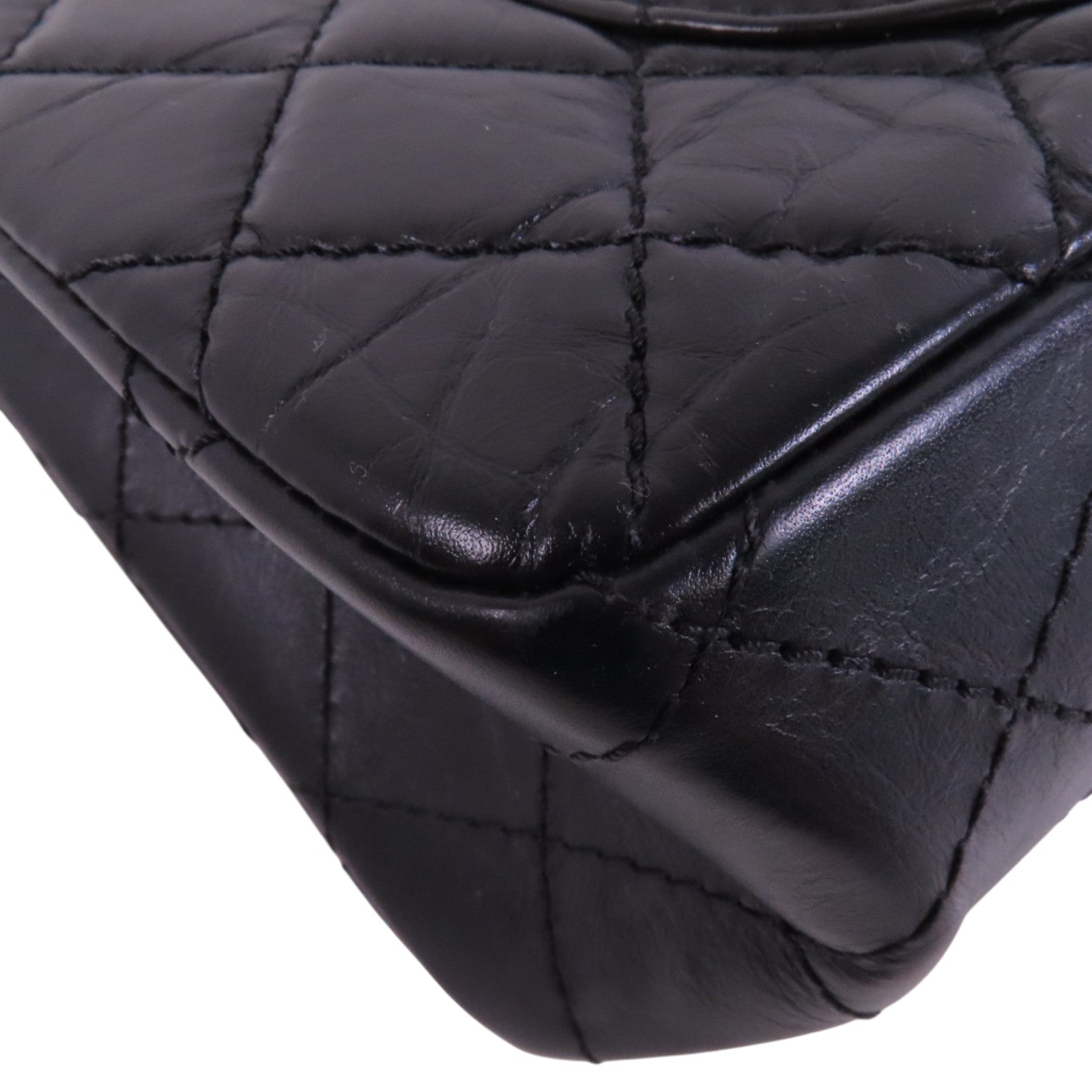 CHANEL 牛皮皮革2.55 28cm金扣鏈帶肩背袋