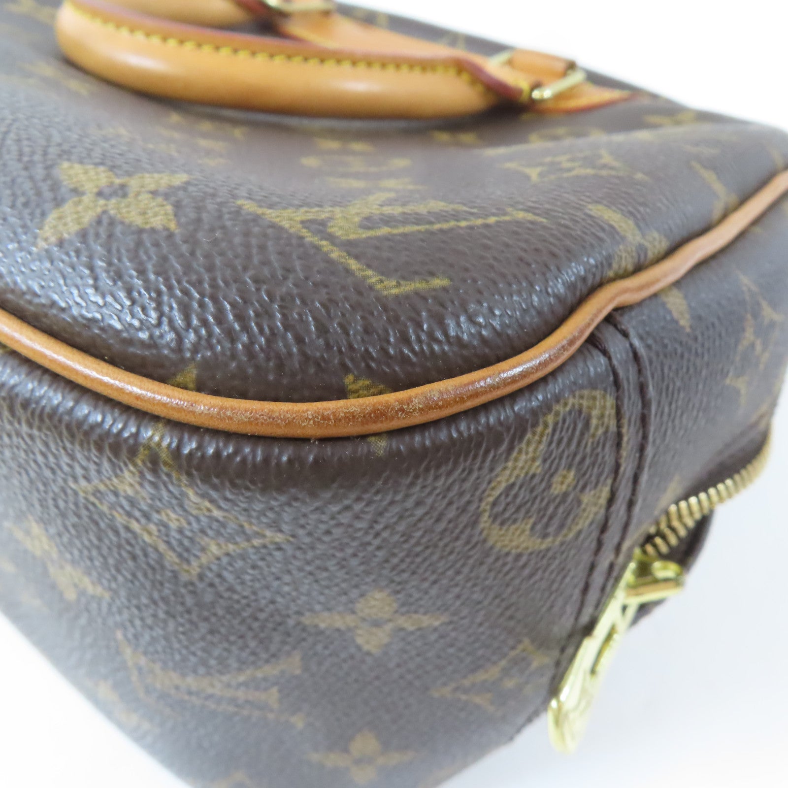 LOUIS VUITTON 【激減優惠】Monogram Trouville Boston Bag金扣手挽袋啡色
