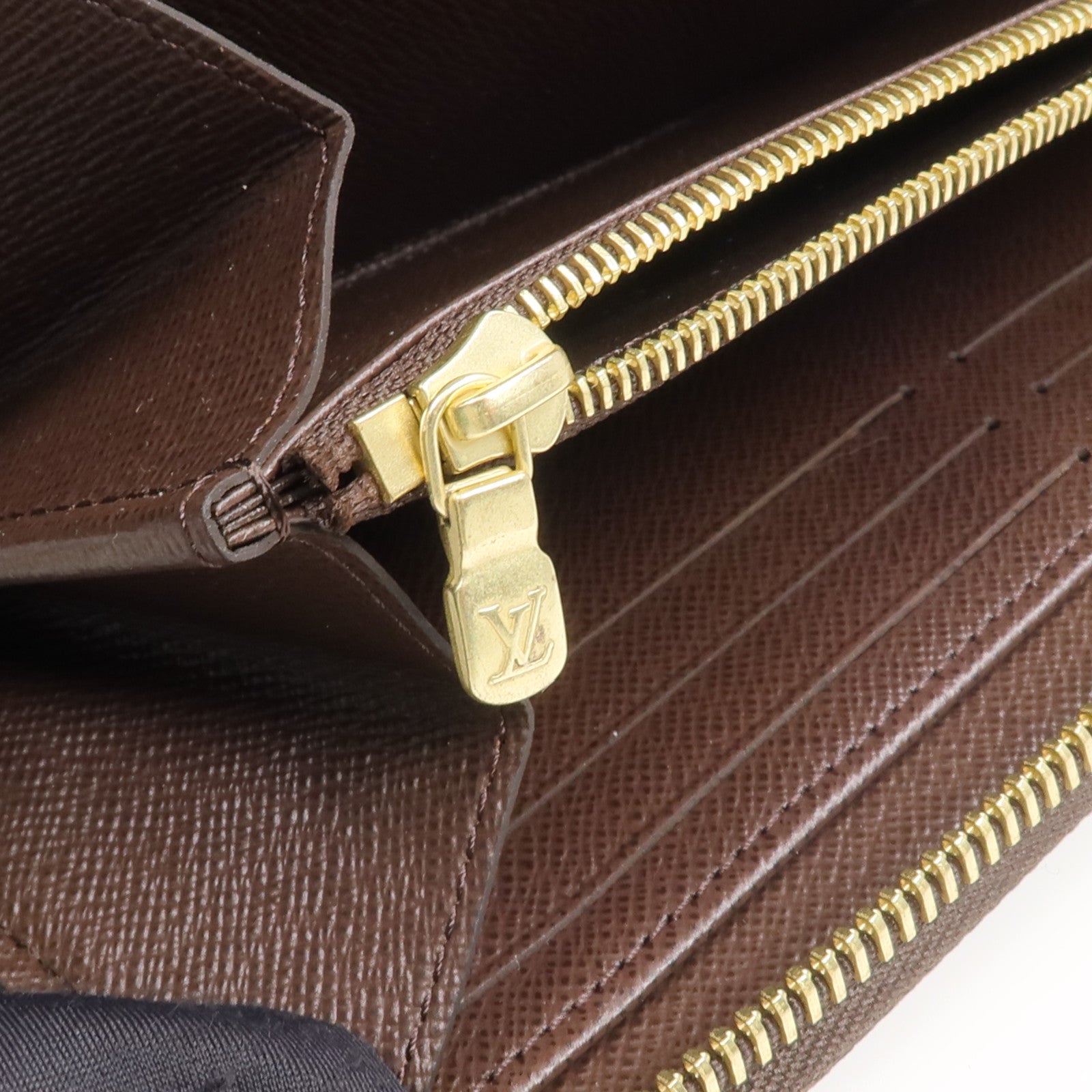 LOUIS VUITTON Damier Zippy Wallet金扣長錢包