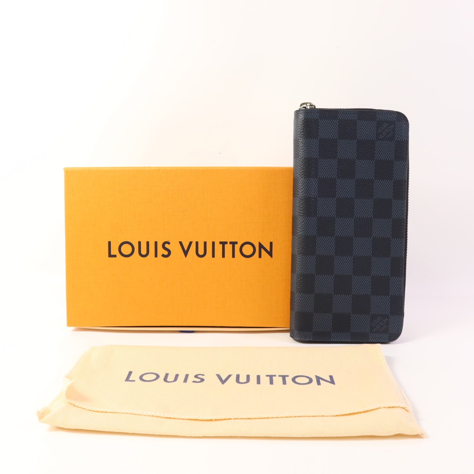 LOUIS VUITTON Damier Graphite Zipper Wallet Vertical銀扣長錢包