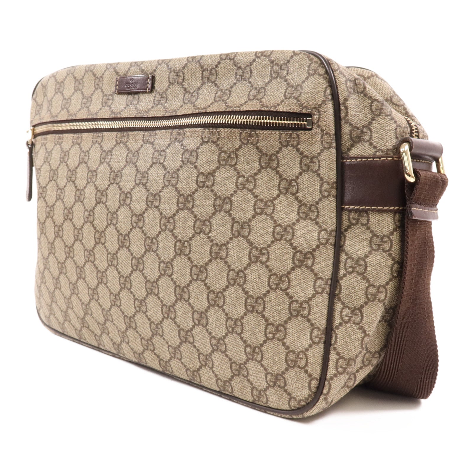 GUCCI 塗層帆布Shoulder Bag金扣肩背袋
