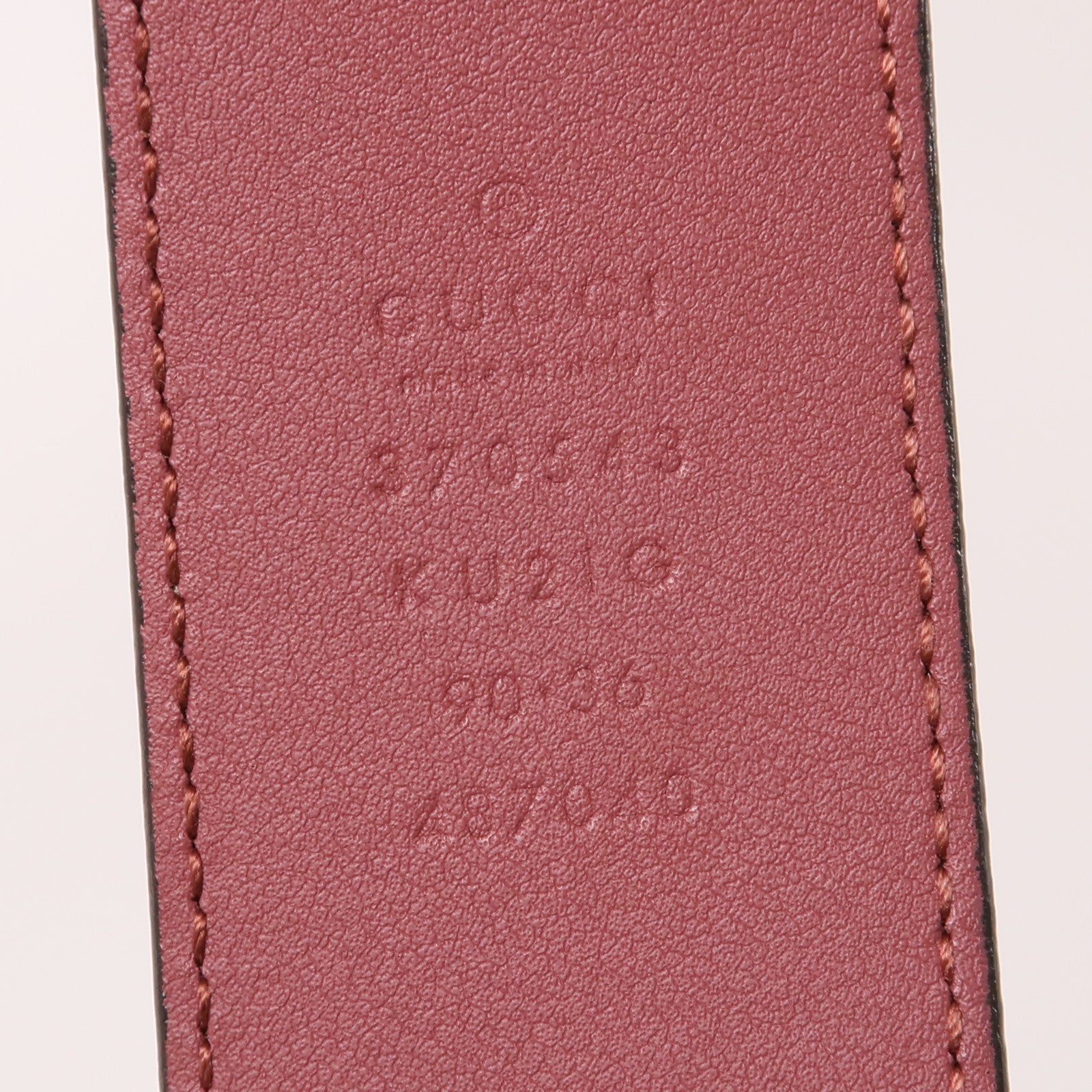 GUCCI 塗層帆布Belt金扣腰帶棕色/粉紅色