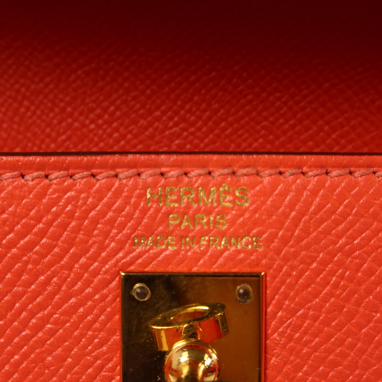 HERMES Epsom皮革Kelly 25手挽肩背兩用袋Rouge Tomate