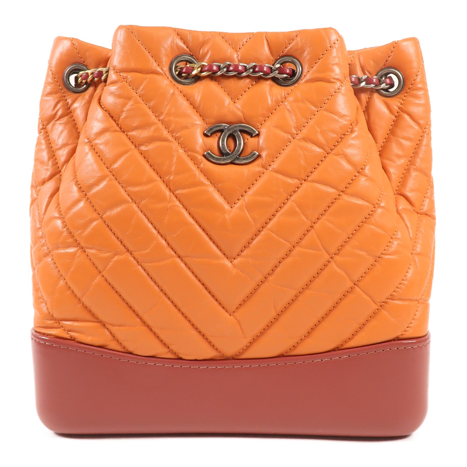 CHANEL 【激減優惠】牛皮皮革Gabrielle BackPack鏈帶背包