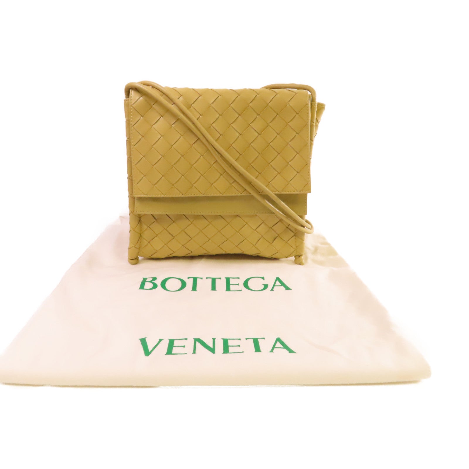 BOTTEGA VENETA 織紋皮革Shoulder Bag肩背袋黃色