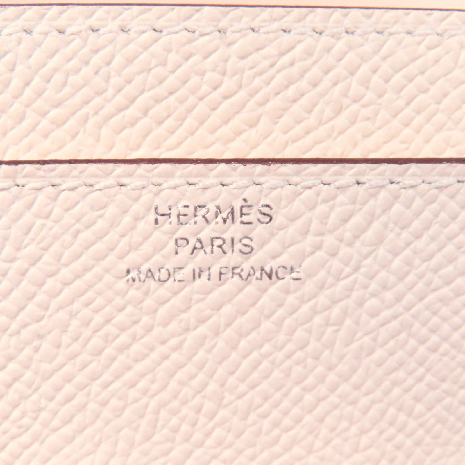 HERMES Epsom皮革Constance To Go銀扣肩背袋Nata/白色