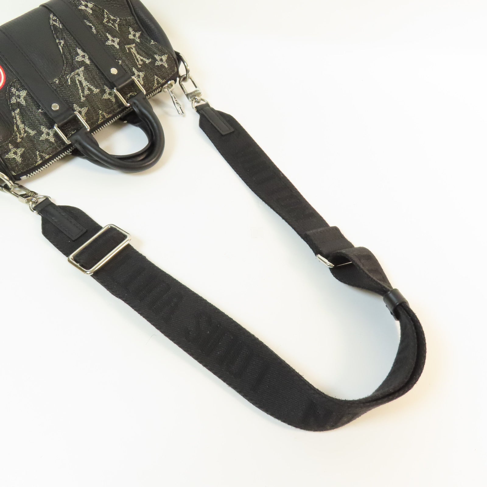 LOUIS VUITTON Monogram Denim Nigo Keepall XS銀扣手挽肩背兩用袋