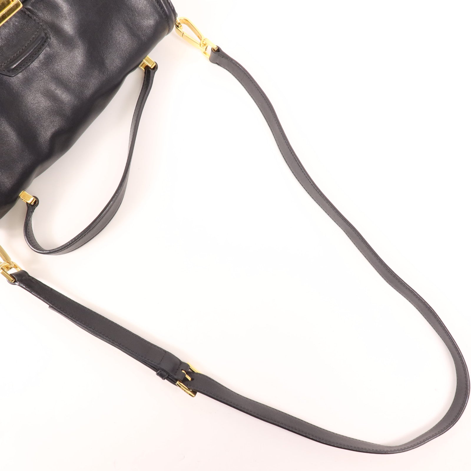 Miu Miu 牛皮皮革2 Way Shoulder金扣手挽肩背兩用袋