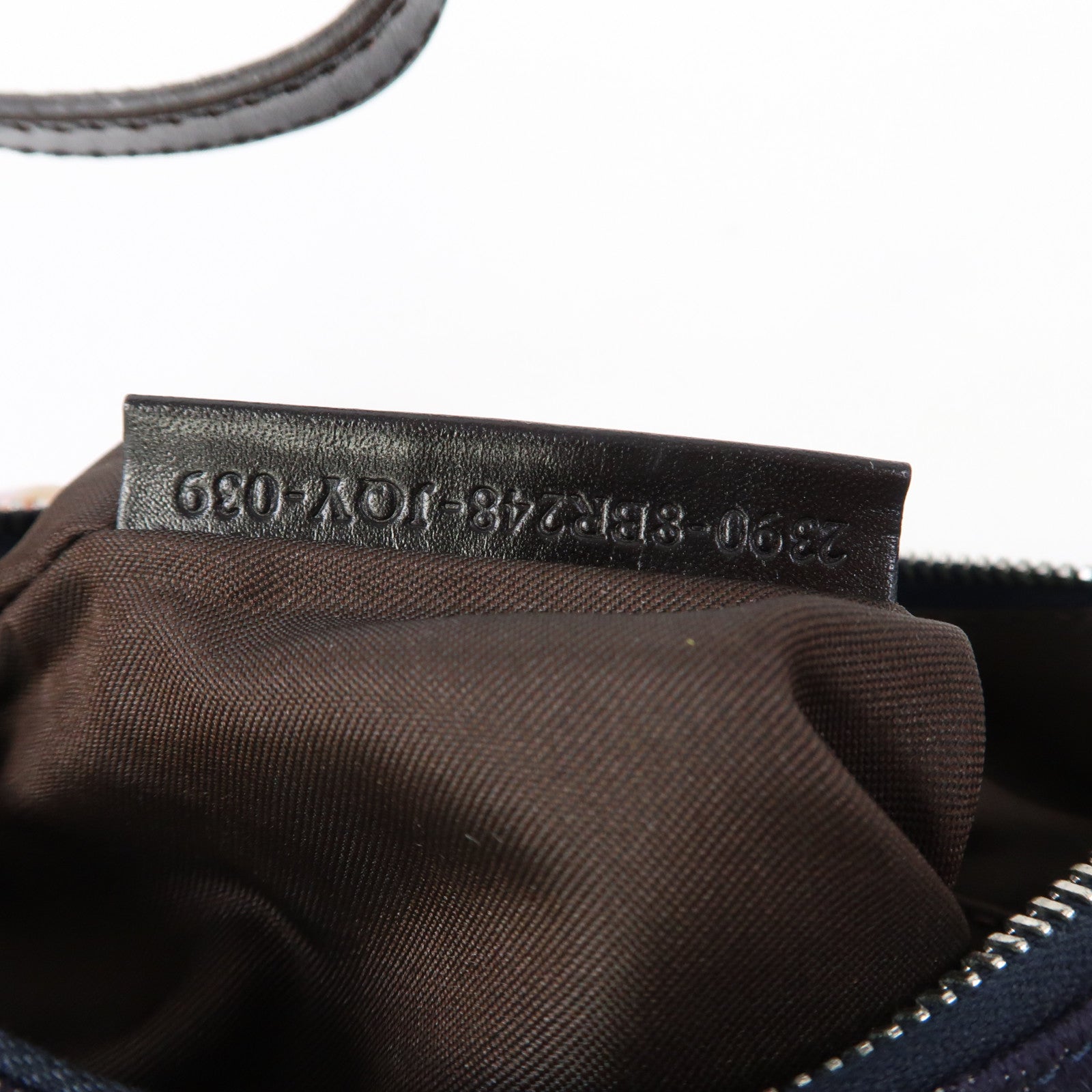 FENDI 帆布Zucchino Shoulder Bag銀扣肩背袋藍色
