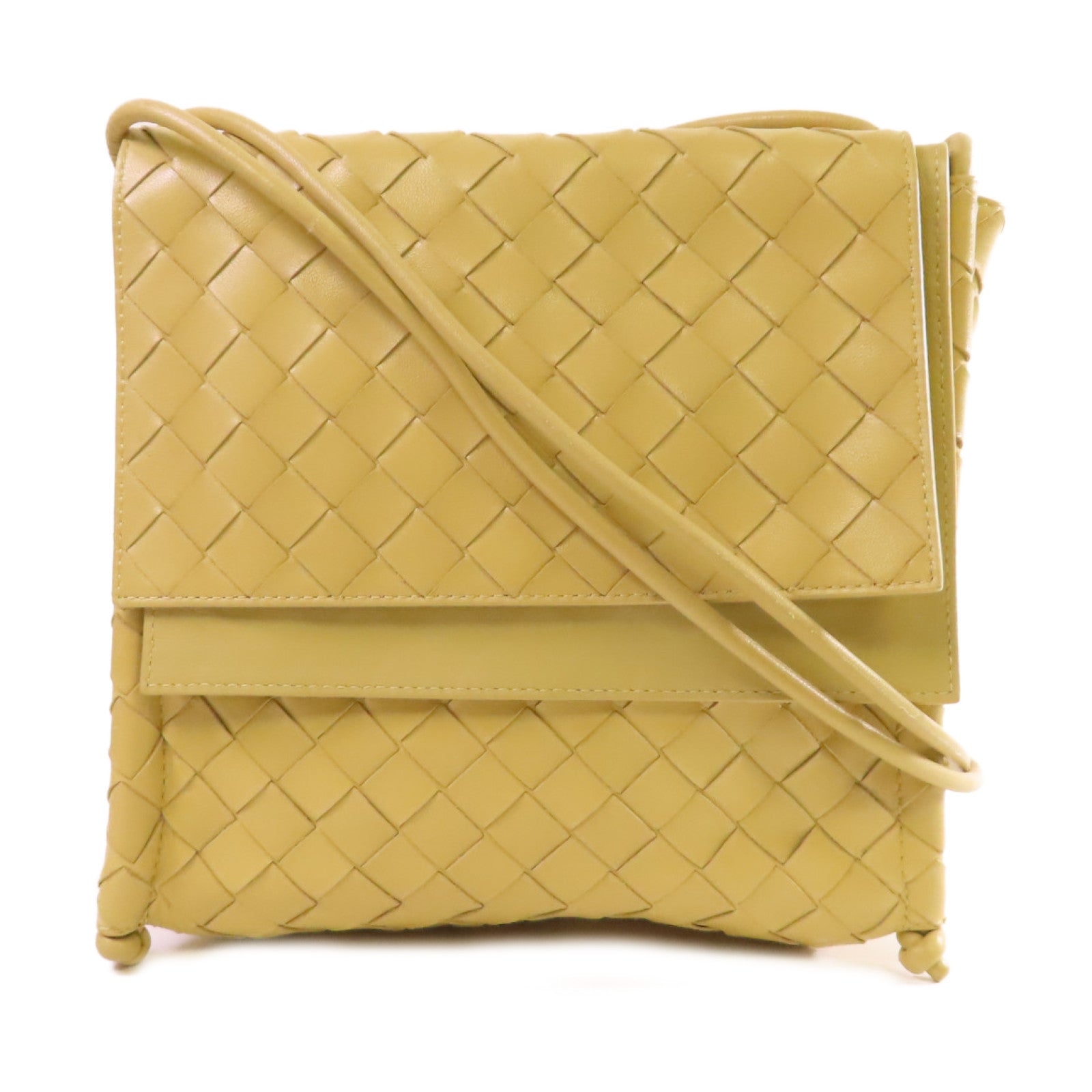 BOTTEGA VENETA 織紋皮革Shoulder Bag肩背袋黃色