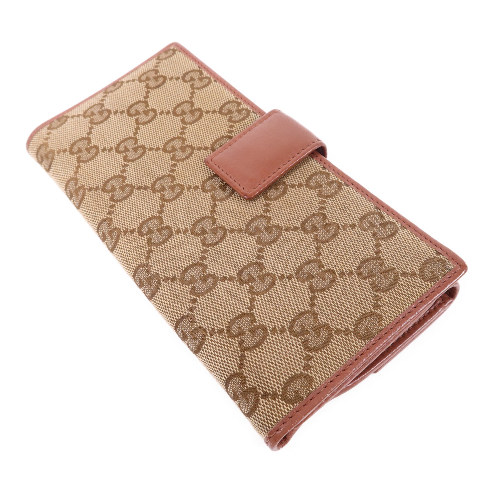 GUCCI 帆布Long Bifold Wallet金扣長錢包