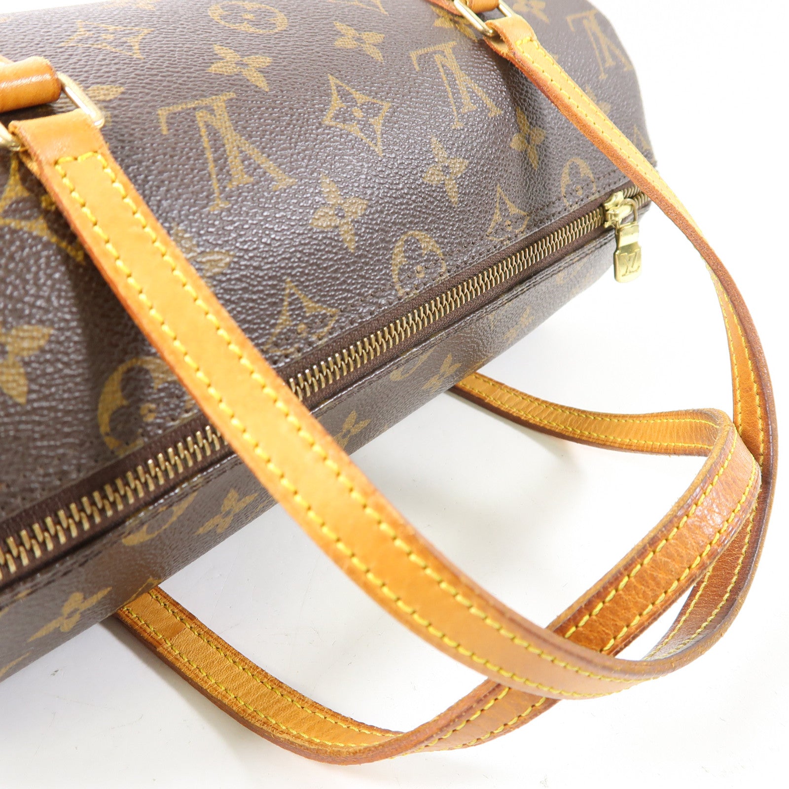 LOUIS VUITTON Monogram Papillon金扣手挽袋/肩背袋啡色